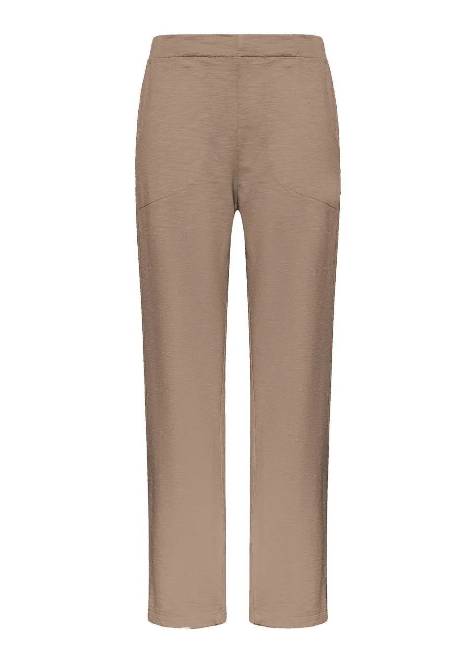 deha-d42665-pantaloni-dritti-cotone-fiammato-marrone image 1