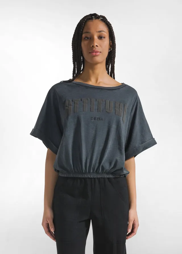 deha-t-shirt-ampia-effetto-sfumato-nero image 1