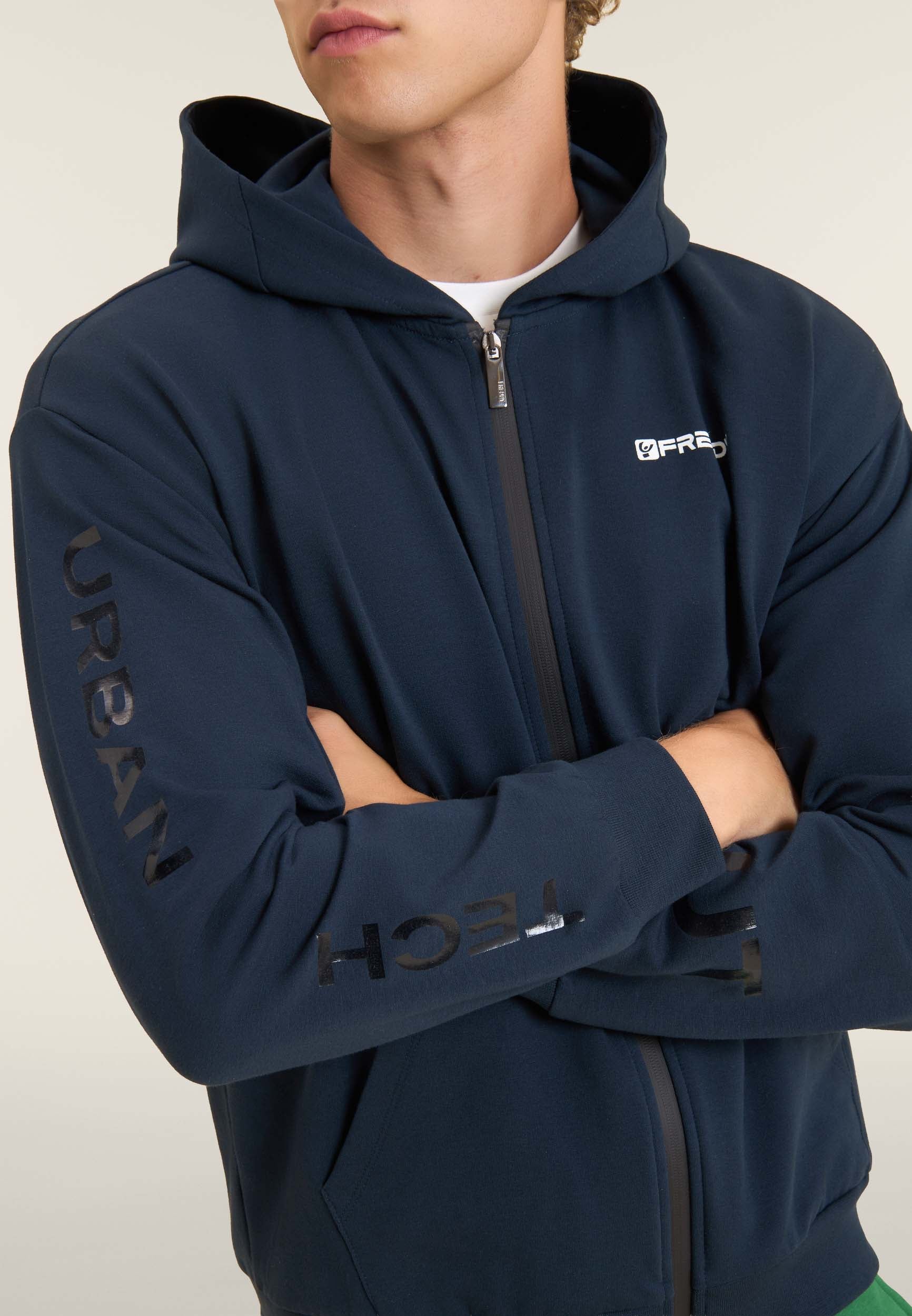 freddy-felpa-uomo-full-zip-con-cappuccio-in-jersey-e-tasche-a-marsupio image 4
