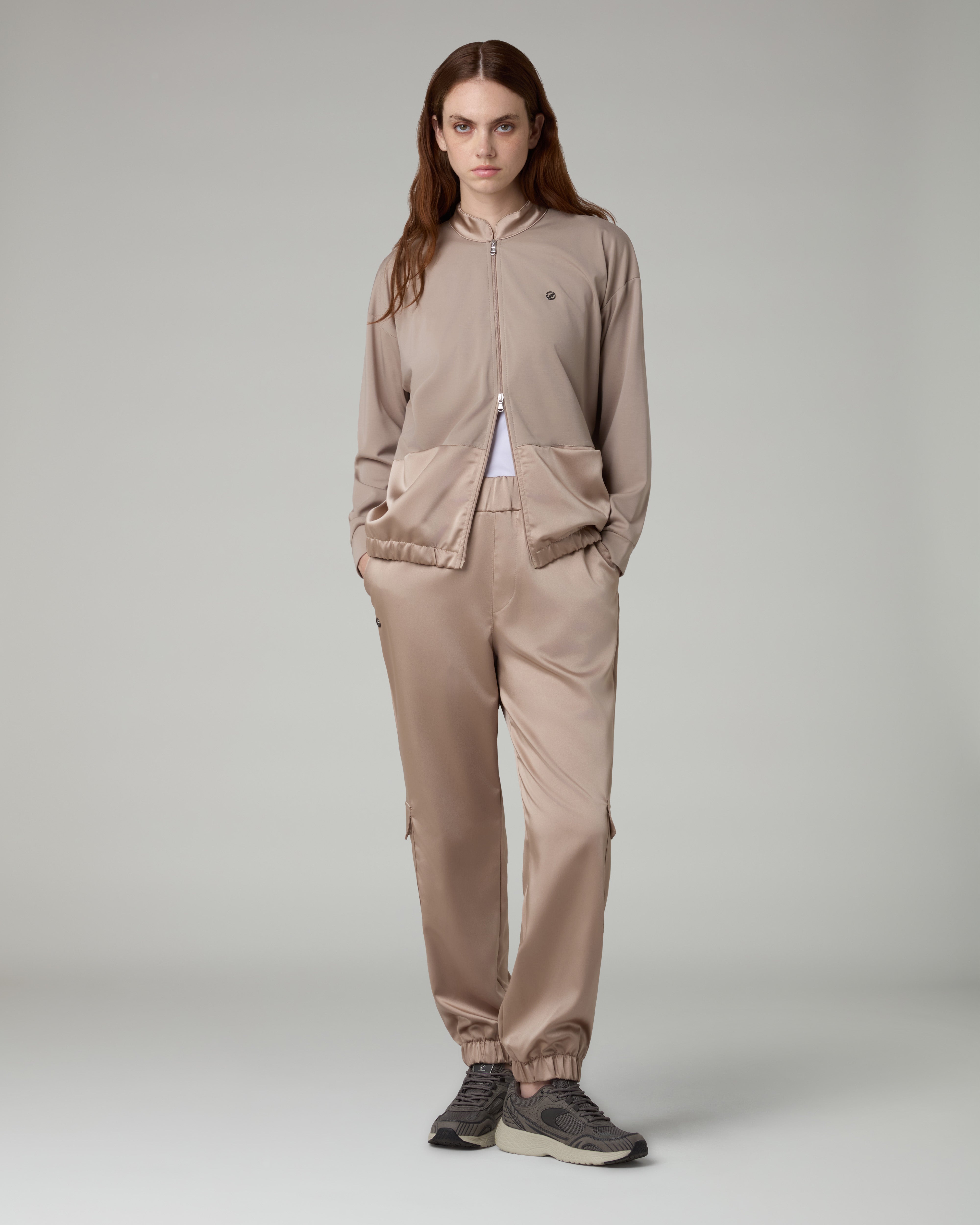 australian-glam-track-jacket-giacca-bomber-caffelatte-in-tessuto-flow image 1
