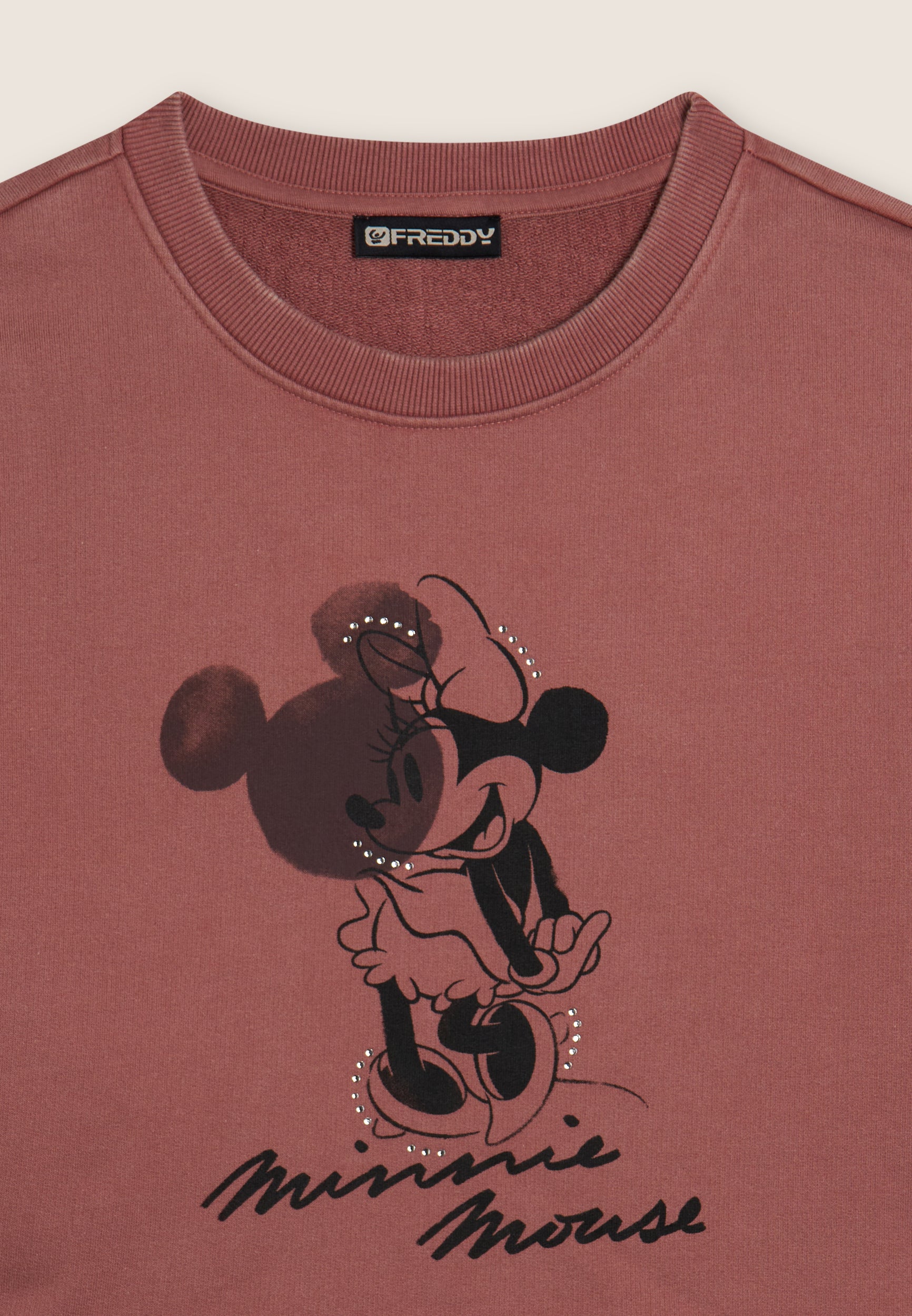 freddy-felpa-donna-cropped-french-terry-grafica-disney-mickey-minnie-strass image 7