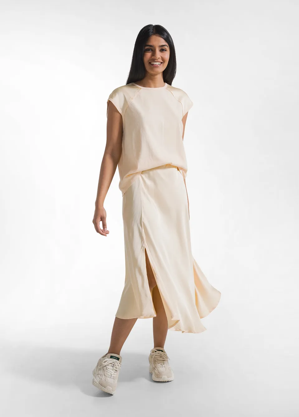 deha-d42465-gonna-in-satin-di-viscosa-rosa image 1