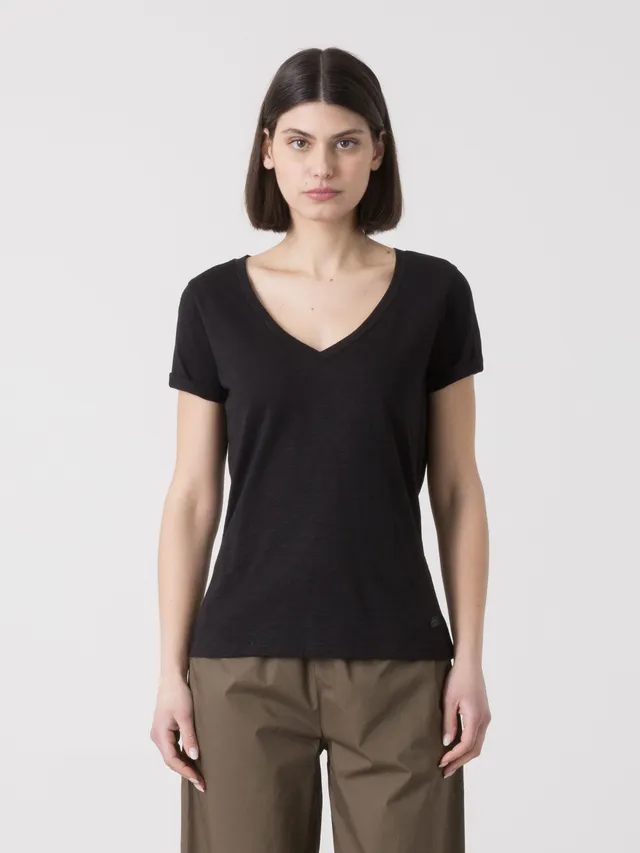 dimensione-danza-t-shirt-donna-in-slub-jersey-con-scollo-a-v image 1