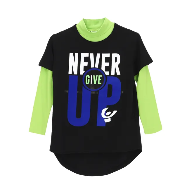 freddy-t-shirt-effetto-2-in-1-con-maxi-stampa-e-lupetto-fluo image 1