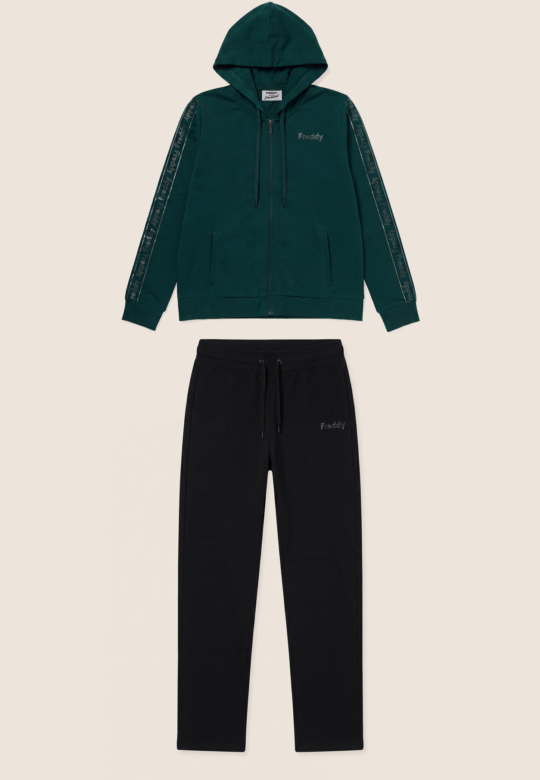 freddy-tuta-sportiva-donna-full-zip-con-cappuccio-e-bande-logo image 5