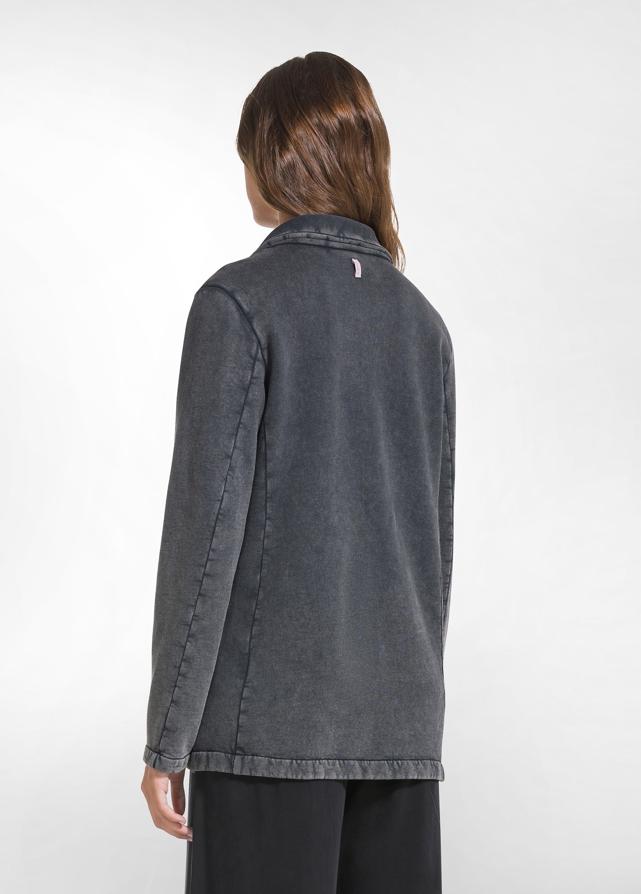 deha-blazer-in-cotone-organico-marmorizzato-nero image 2