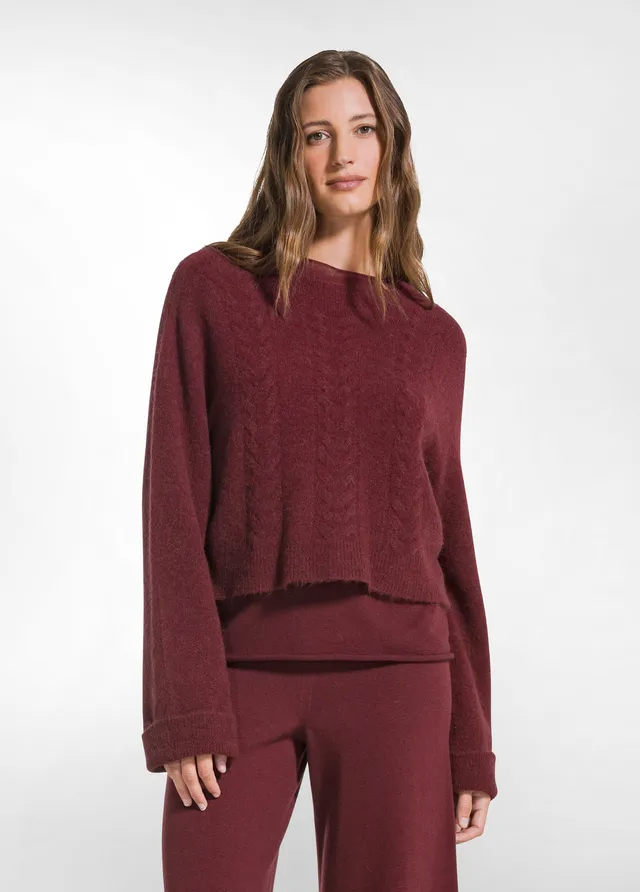 deha-maglione-in-alpaca-a-trecce-rosso-d52720 image 1