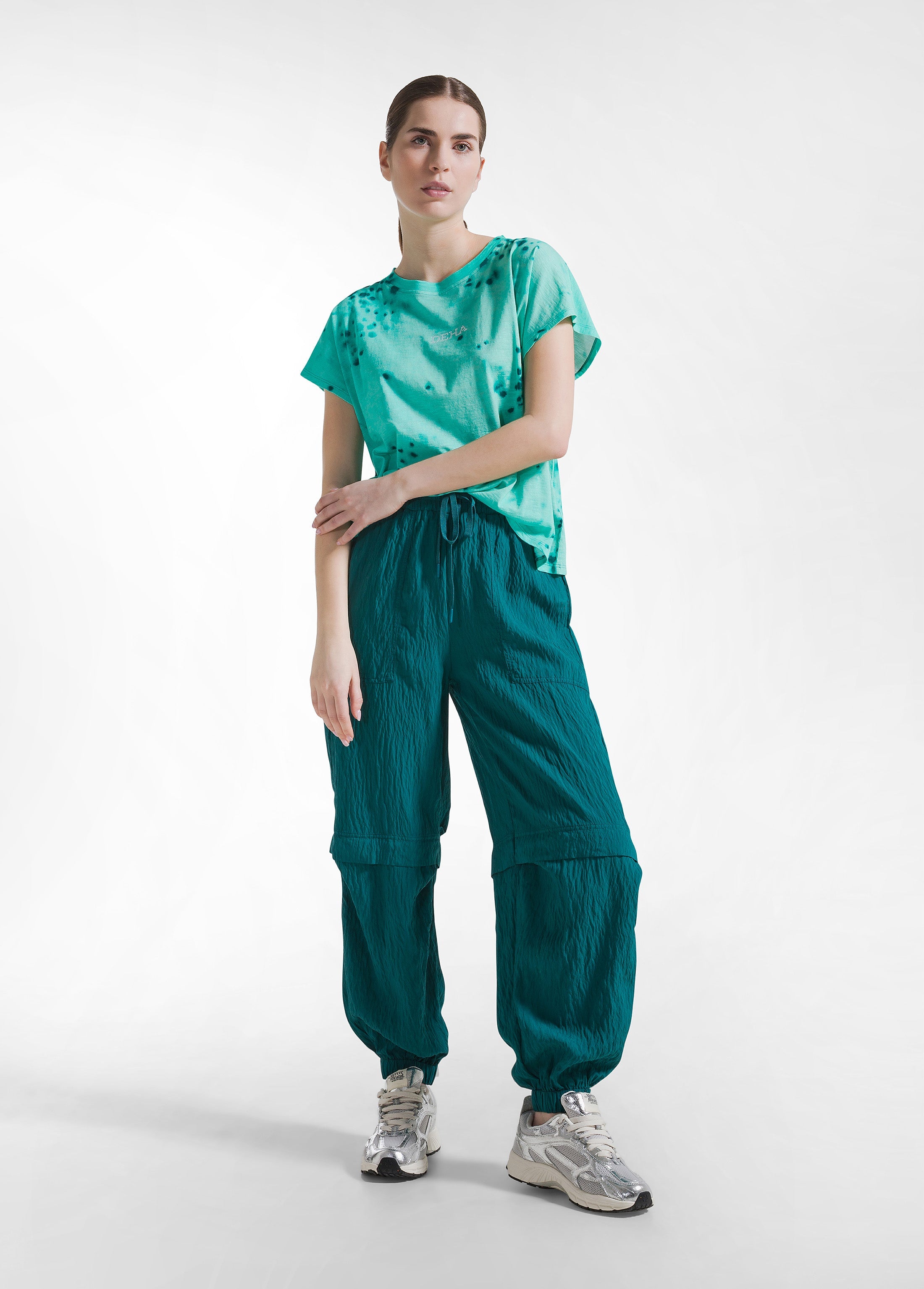deha-t-shirt-in-cotone-fiammato-all-over-blu image 4