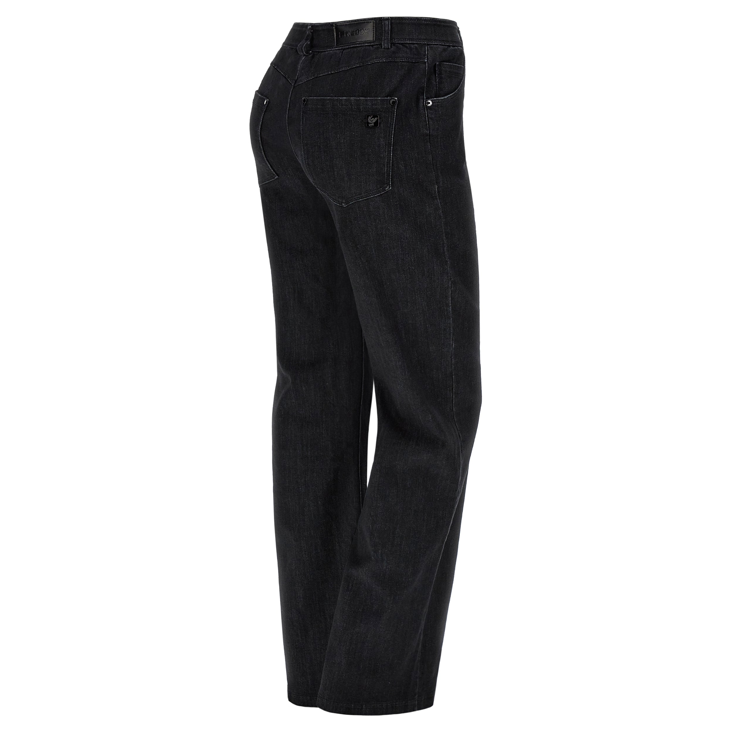 freddy-black-jeans-vita-regular-gamba-ampia-wide-leg-con-cucitura-centro-gamba image 6