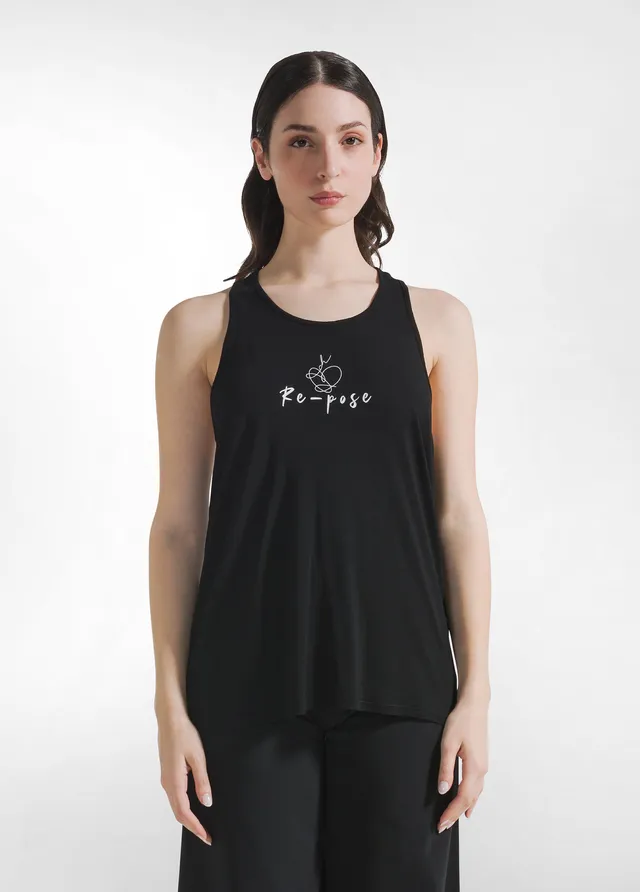deha-canotta-a-vogatore-in-leggera-viscosa-nero-canotta-donna-yoga image 1
