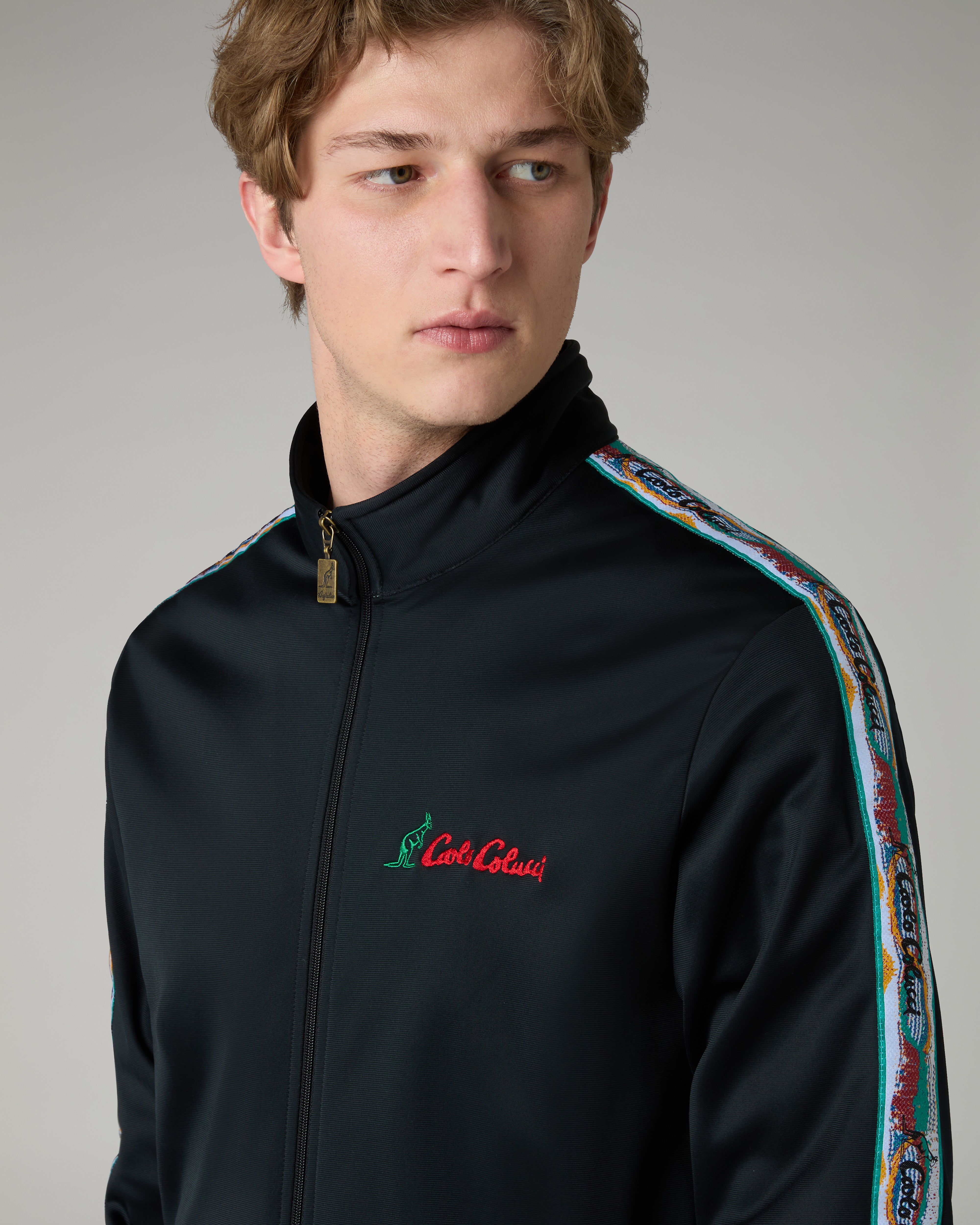 australian-color-tape-track-jacket-giacca-in-acetato-nero image 4