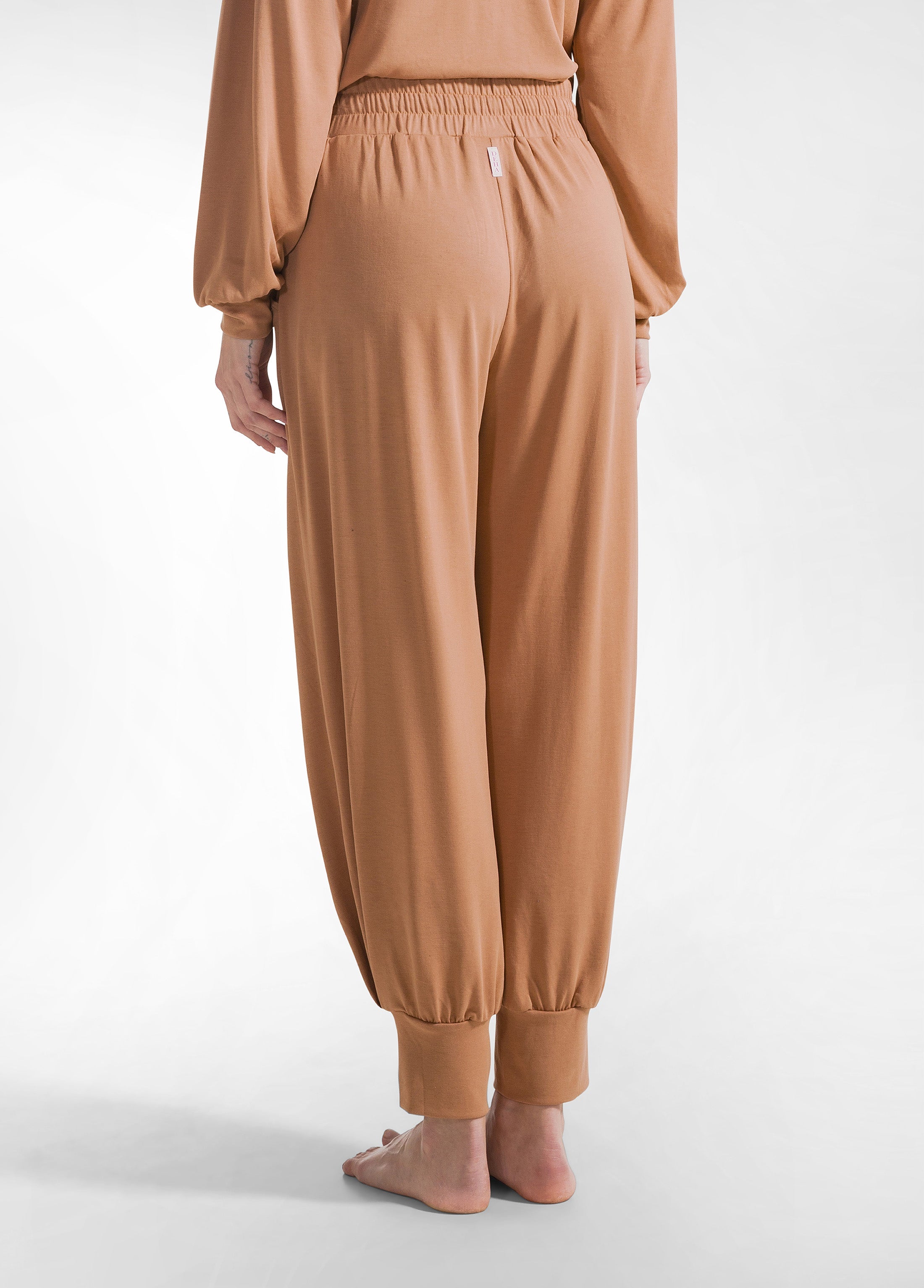 deha-pantalone-jogger-in-jersey-modal-marrone image 3
