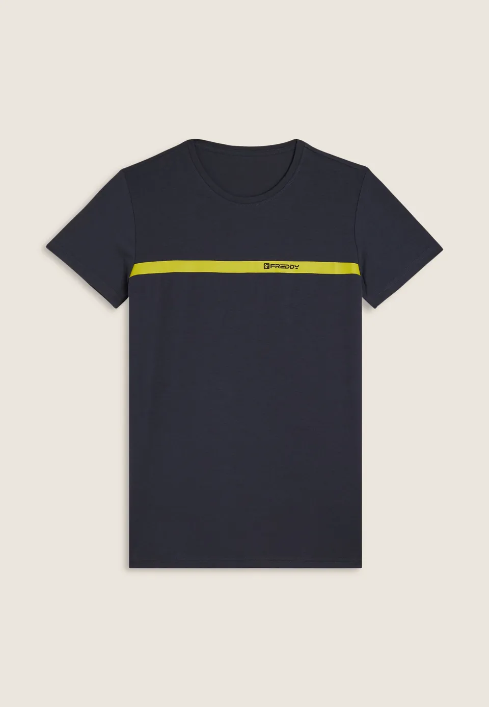 freddy-t-shirt-uomo-cotone-con-banda-a-contrasto-e-logo image 1