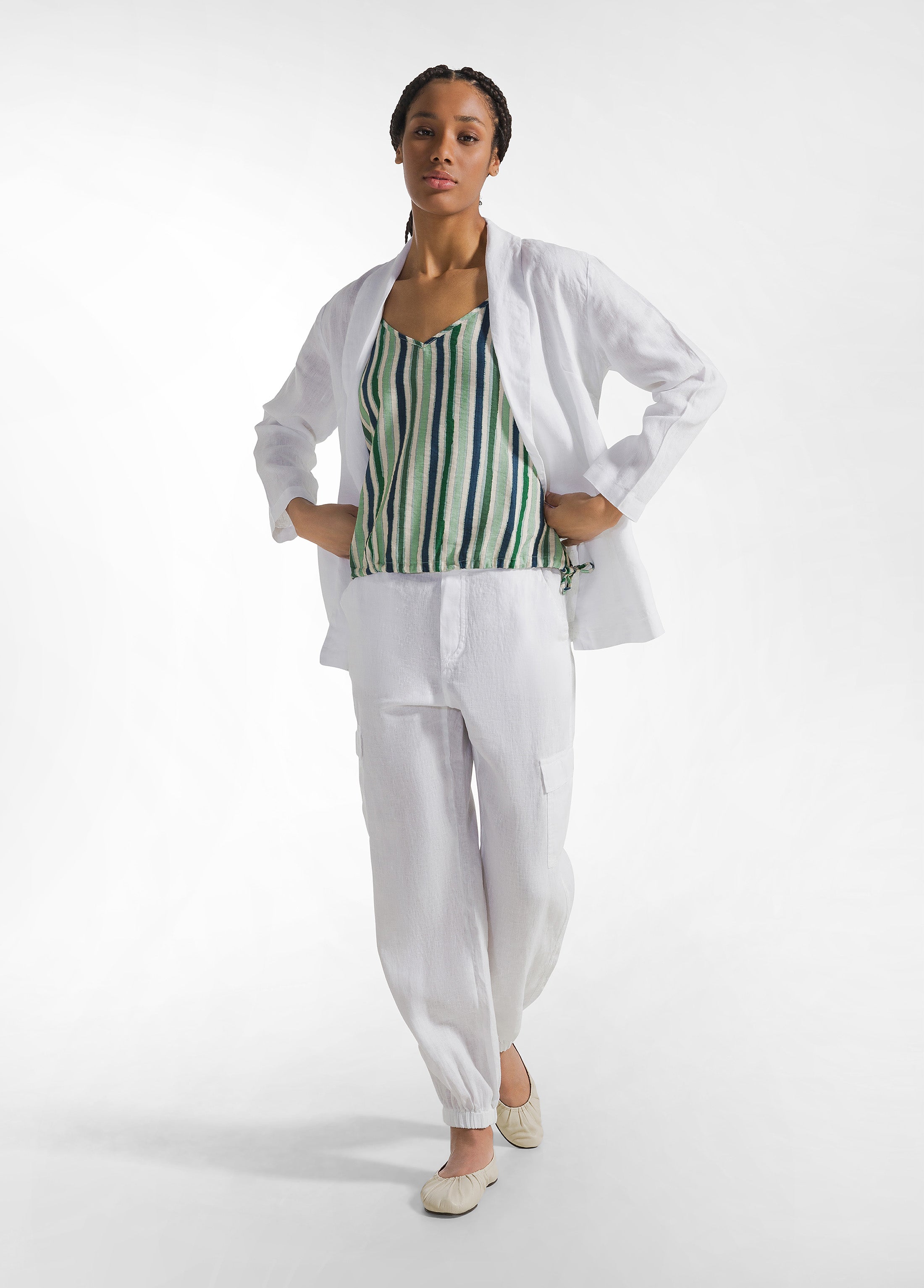 deha-a00580-blazer-in-lino-bianco-destrutturato image 4