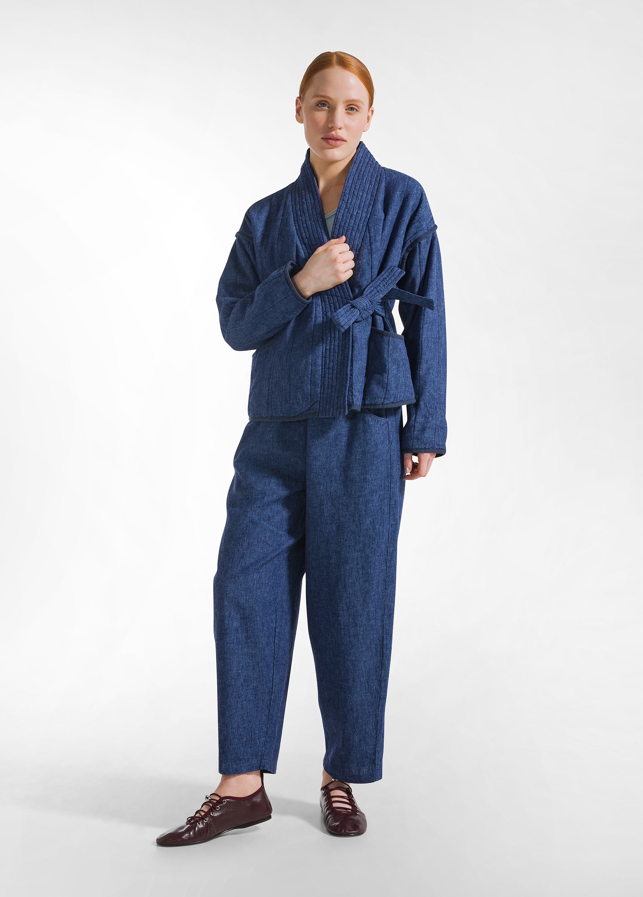deha-kimono-denim-misto-lino-imbottito-blu image 4