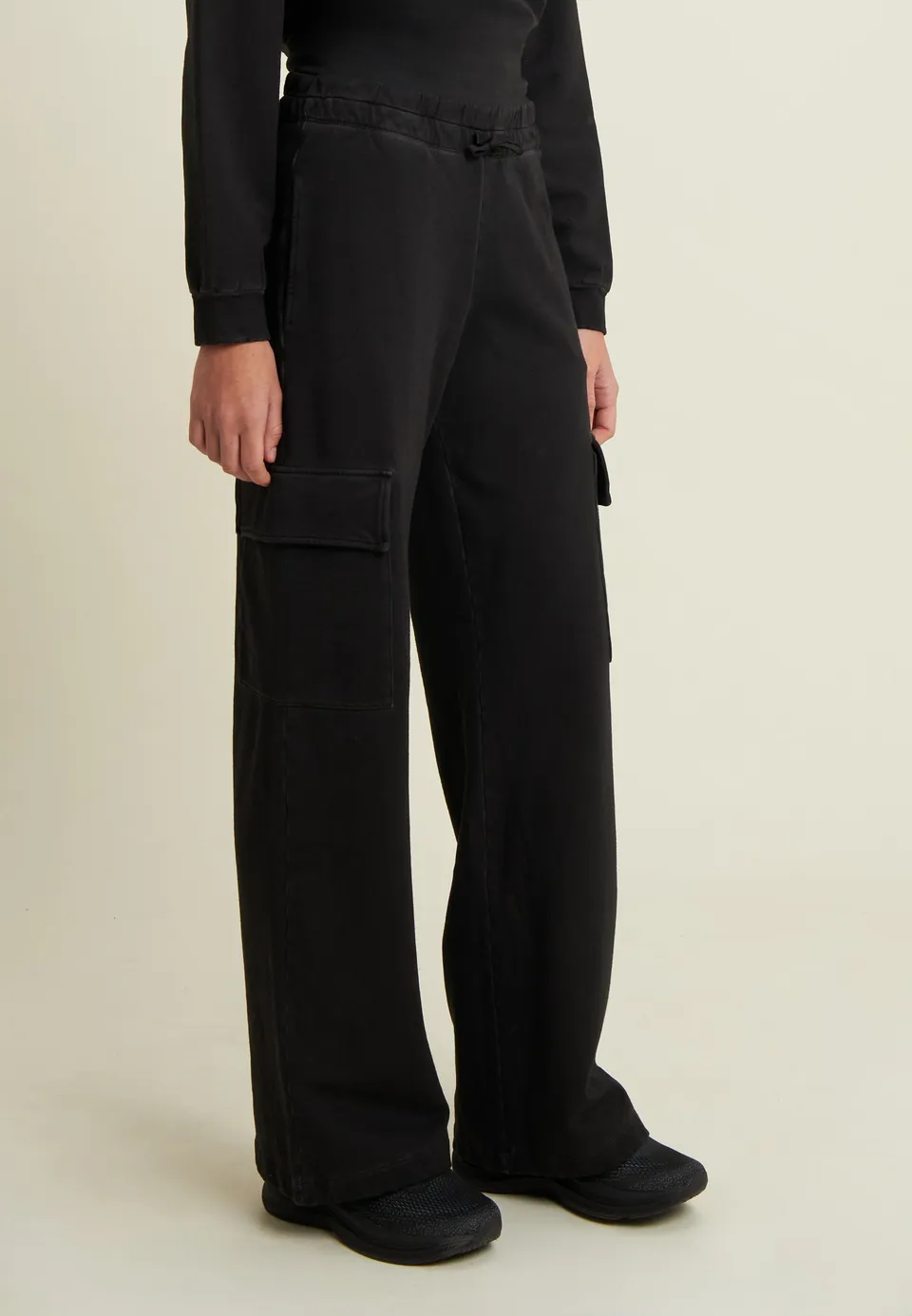 freddy-pantaloni-cargo-wide-leg-tinta-a-freddo image 1