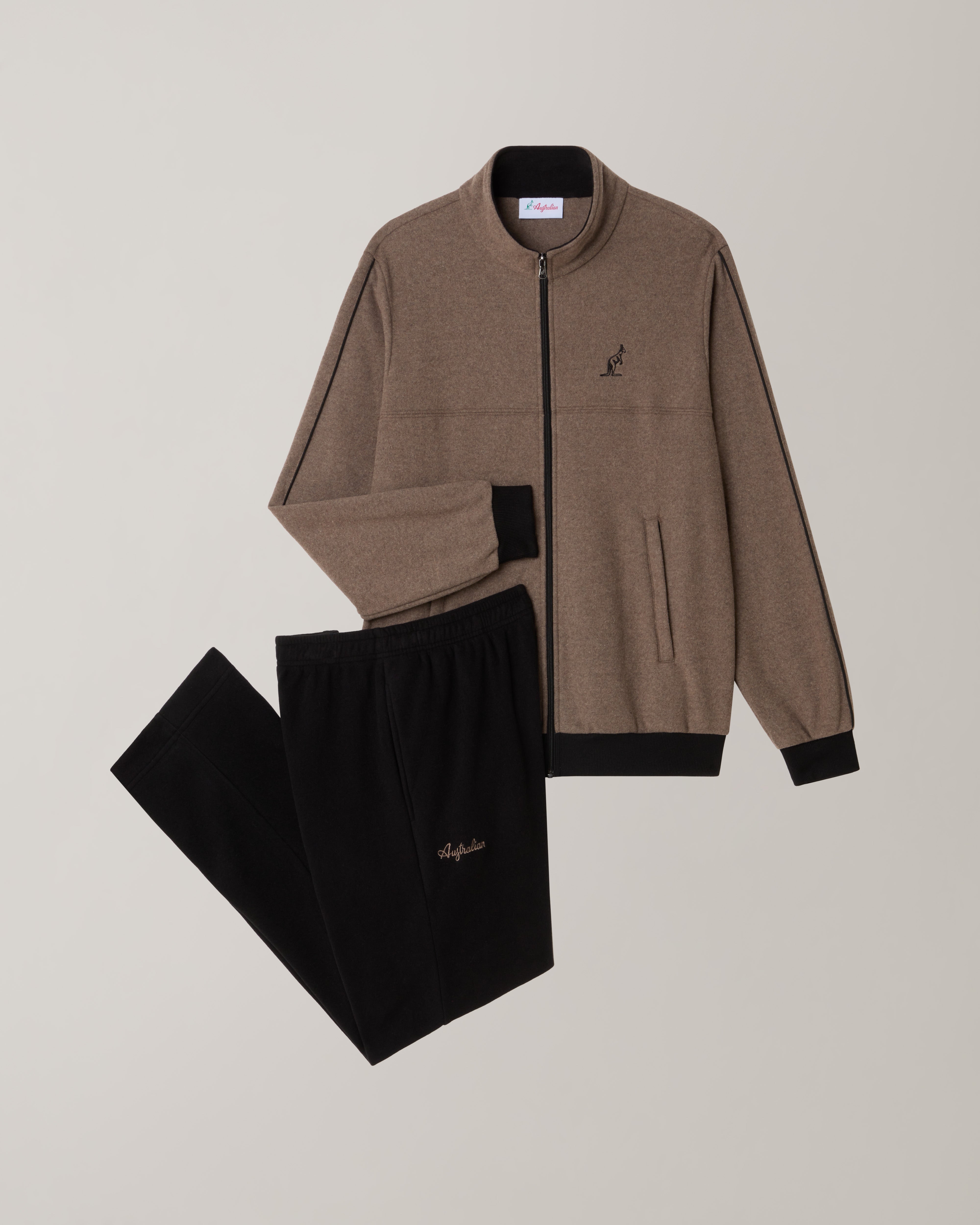 australian-classy-tracksuit-tuta-softech-nocciola-full-zip image 8