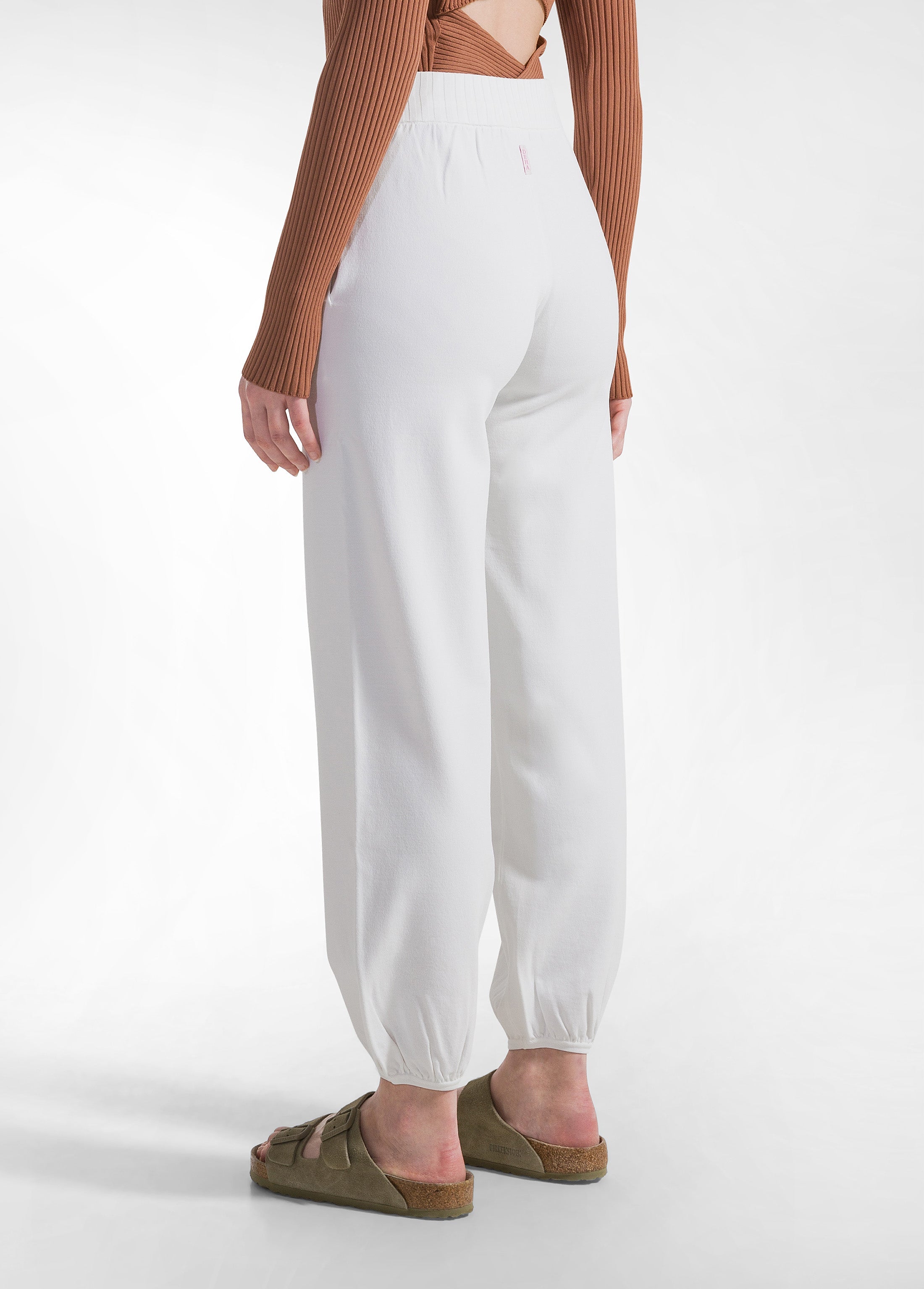 deha-pantalone-jogger-a-maglia-di-rayon-bianco-d22057 image 3