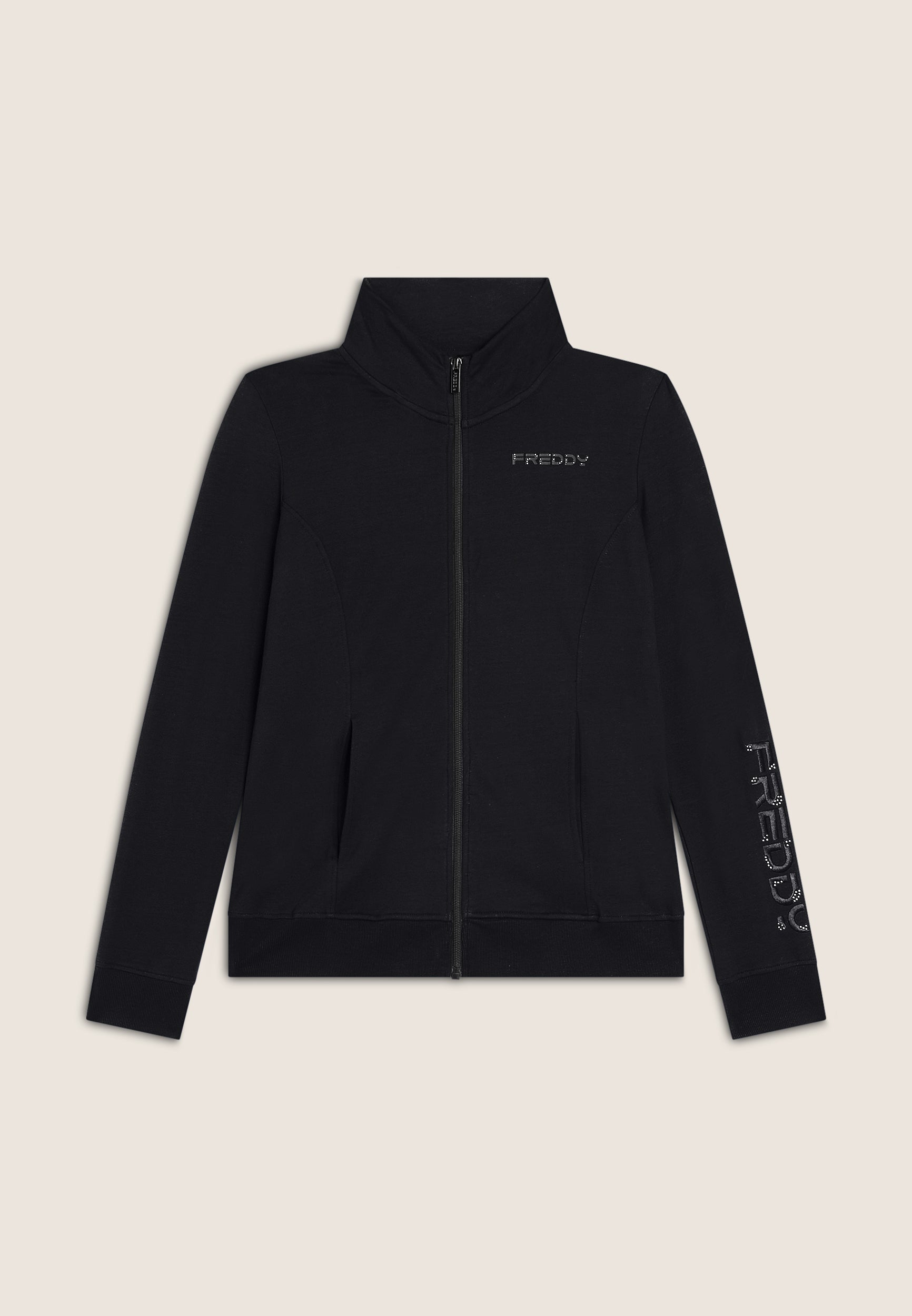 freddy-felpa-donna-zip-collo-alto-regular-fit-con-logo-ricamato image 8