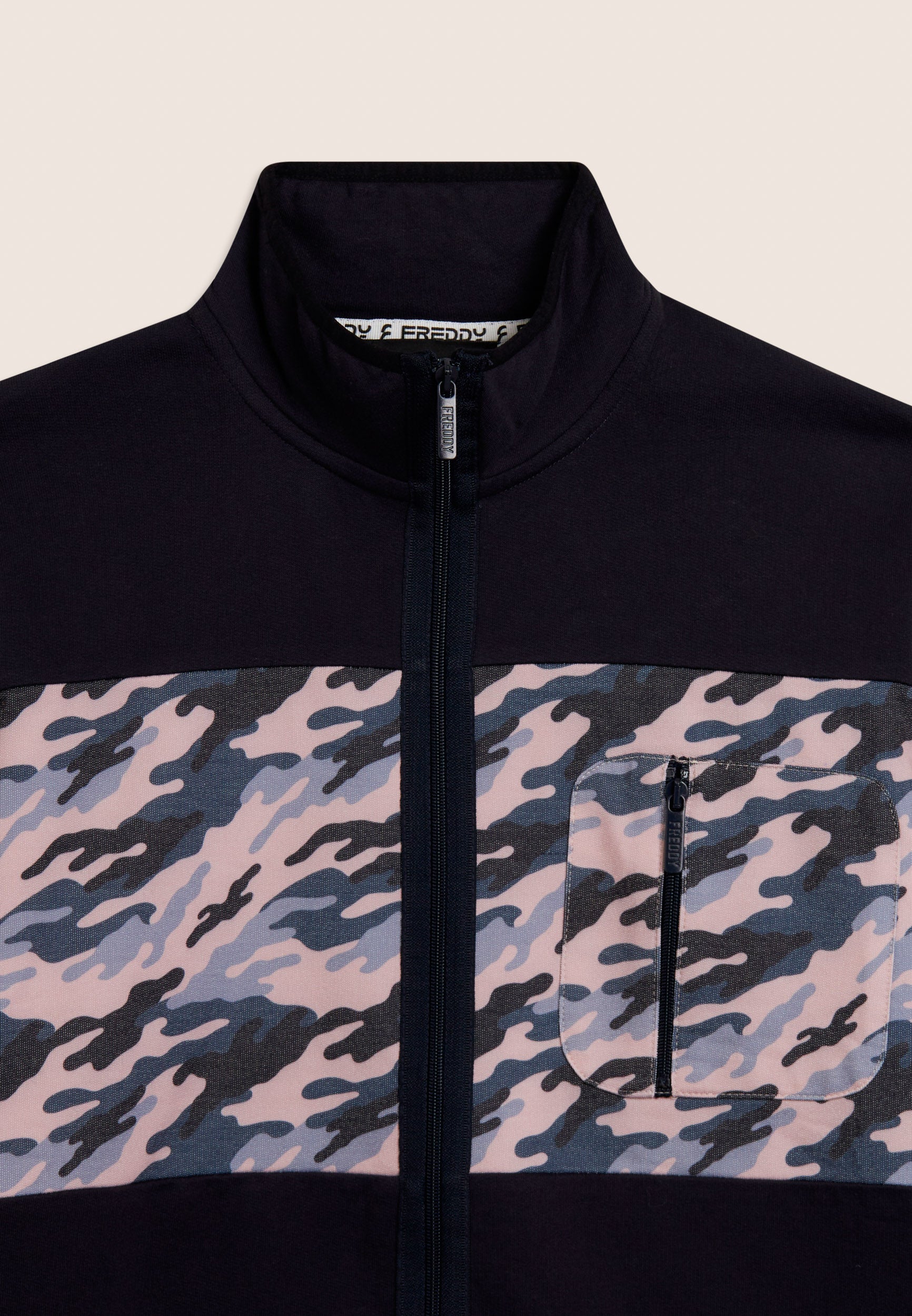 freddy-wr-up-felpa-collo-alto-full-zip-uomo-con-inserto-camouflage image 3