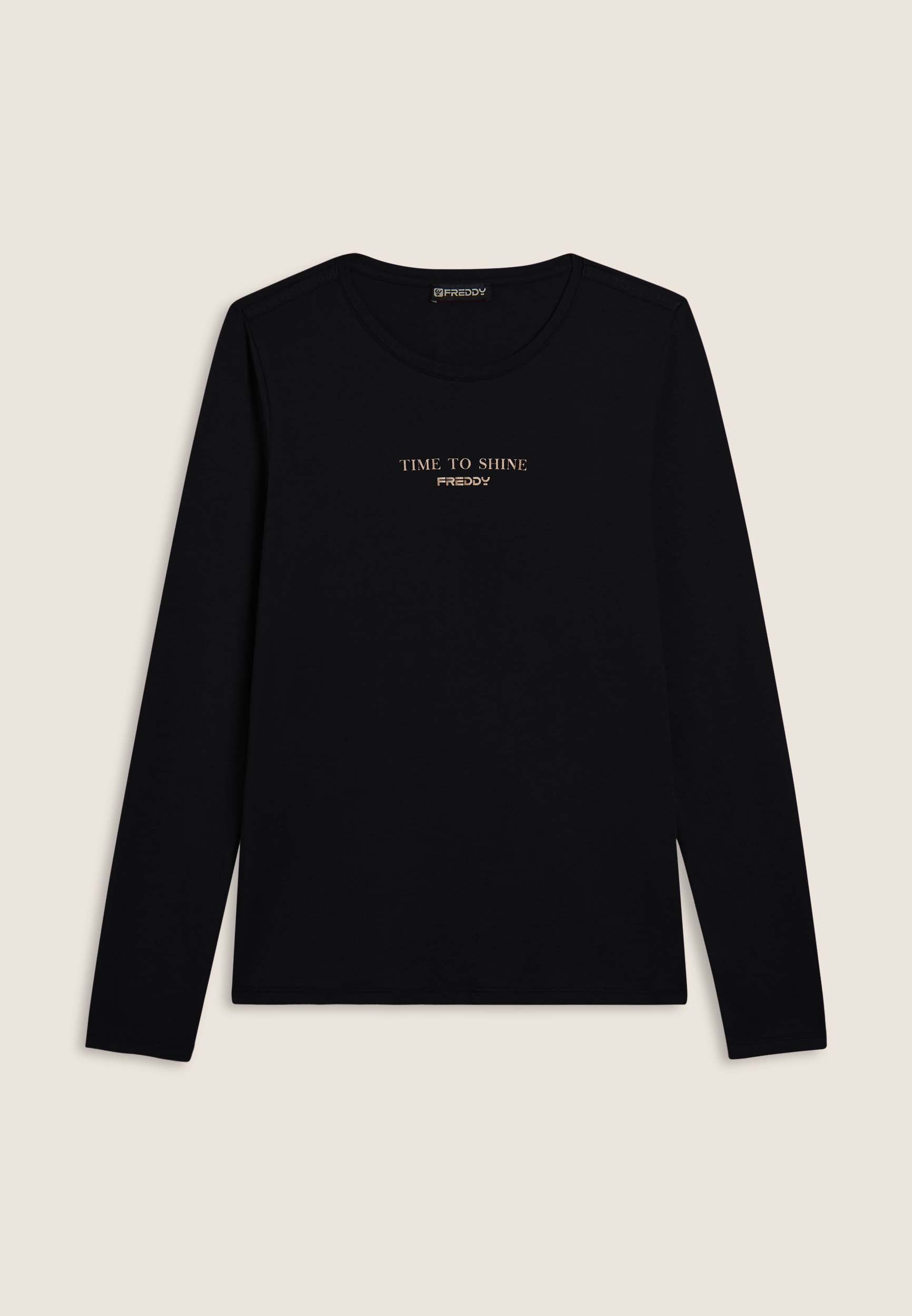 freddy-wr-up-t-shirt-donna-manica-lunga-banda-logata-time-to-shine image 8