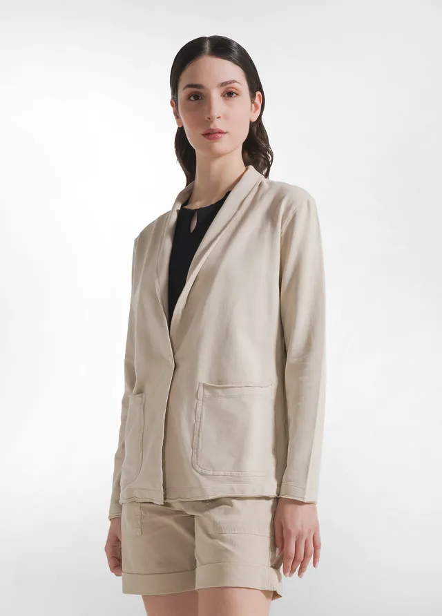 deha-a00553-blazer-in-felpa-leggera-beige image 1