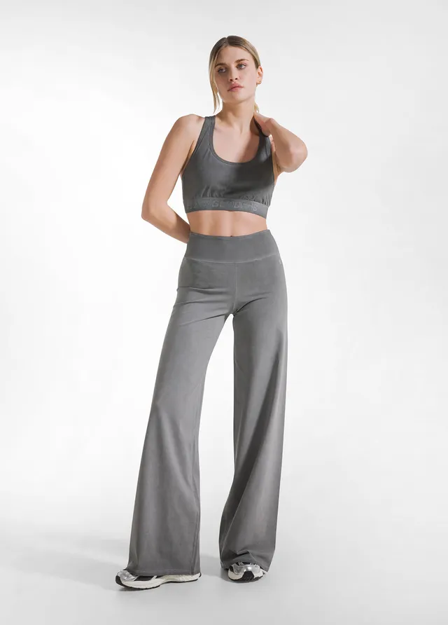 deha-set-top-e-pantaloni-ampi-effetto-fade-nero-activewear image 1