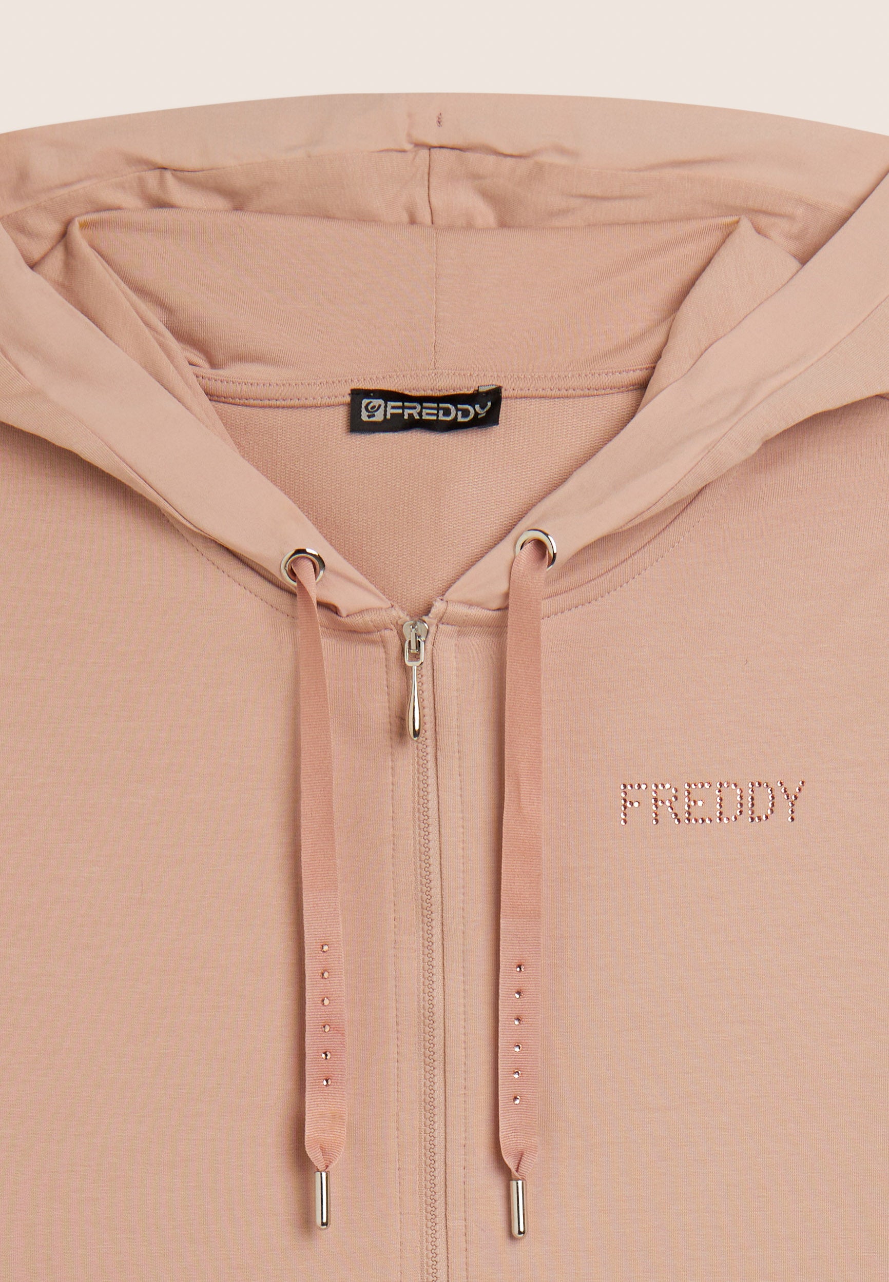 freddy-felpa-cappuccio-zip-regular-con-strass-e-inserto-effetto-seta image 8