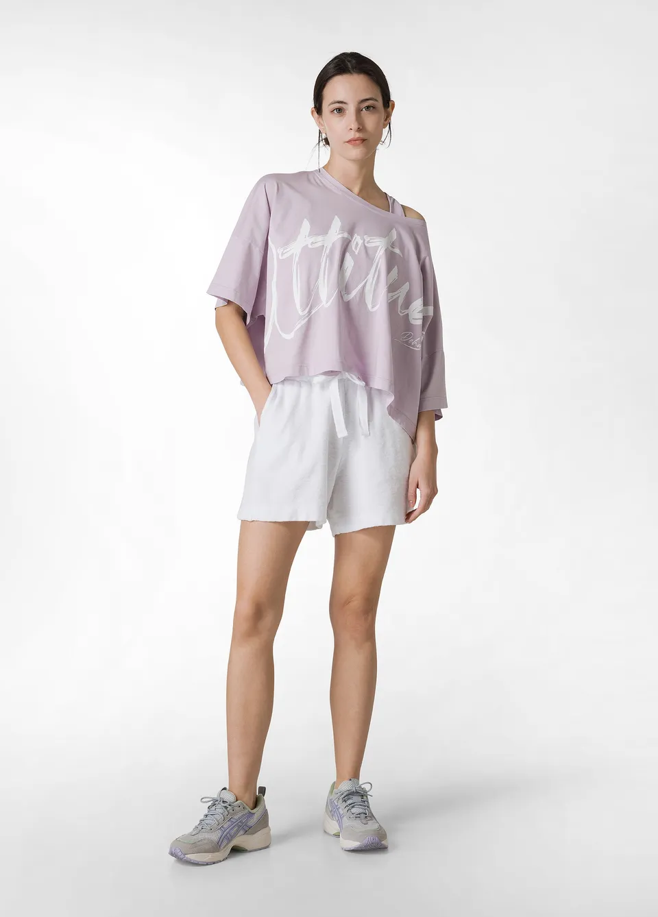 deha-shorts-donna-in-spugna-di-cotone-bianco image 1