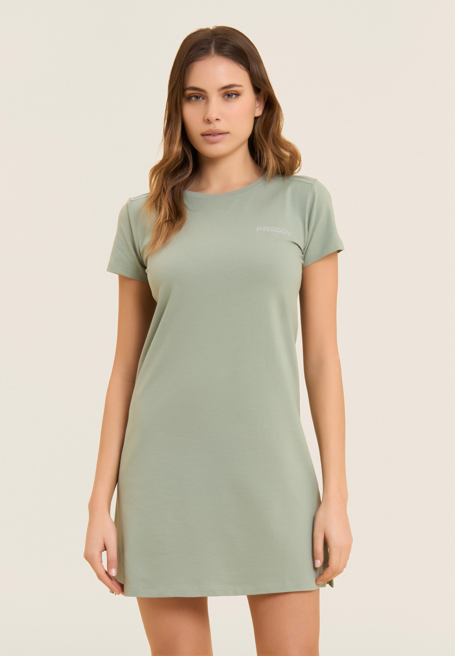 freddy-vestito-donna-regular-fit-media-lunghezza-jersey-cotone-stretch image 1