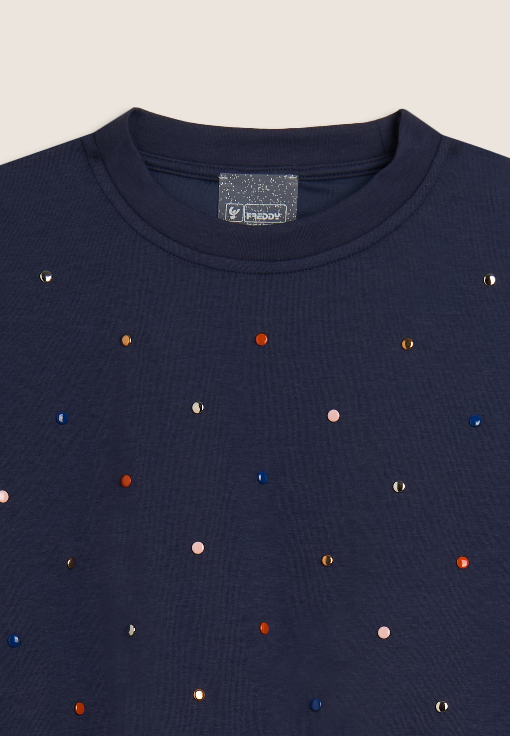 freddy-felpa-junior-cropped-girocollo-con-strass-multicolore image 3