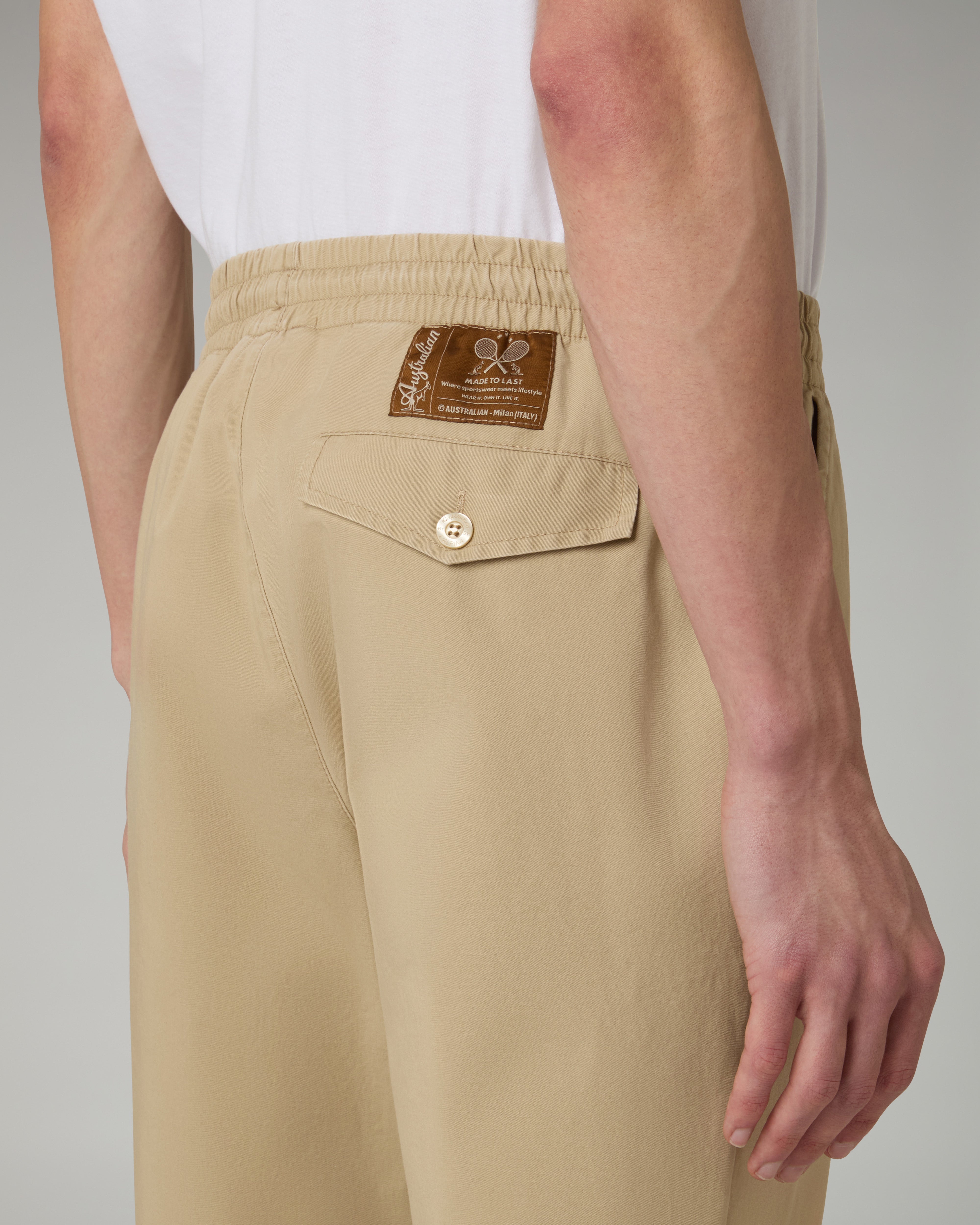 australian-doric-track-pant-pantalone-sportswear-in-cotton-twill-kaki-made-in-it image 4