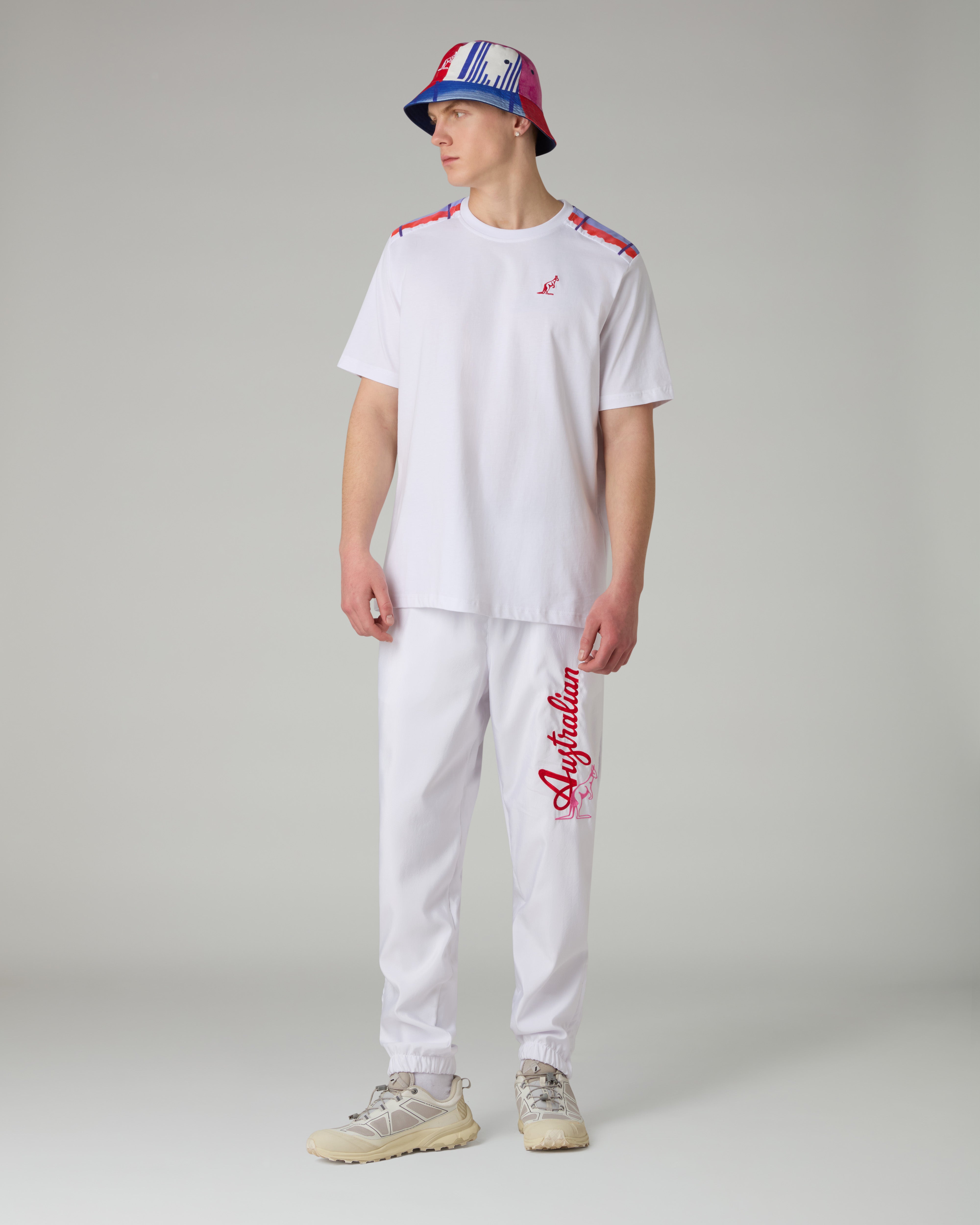 australian-goran-pink-t-shirt-cotone-bianco-con-inserti image 2