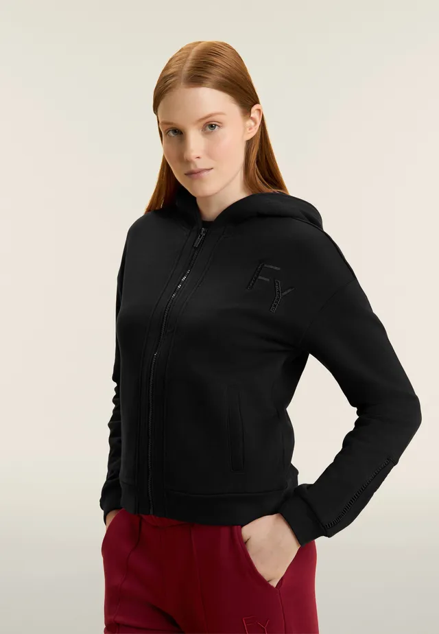 freddy-felpa-donna-con-cappuccio-zip-intera-e-dettagli-ricamati image 1