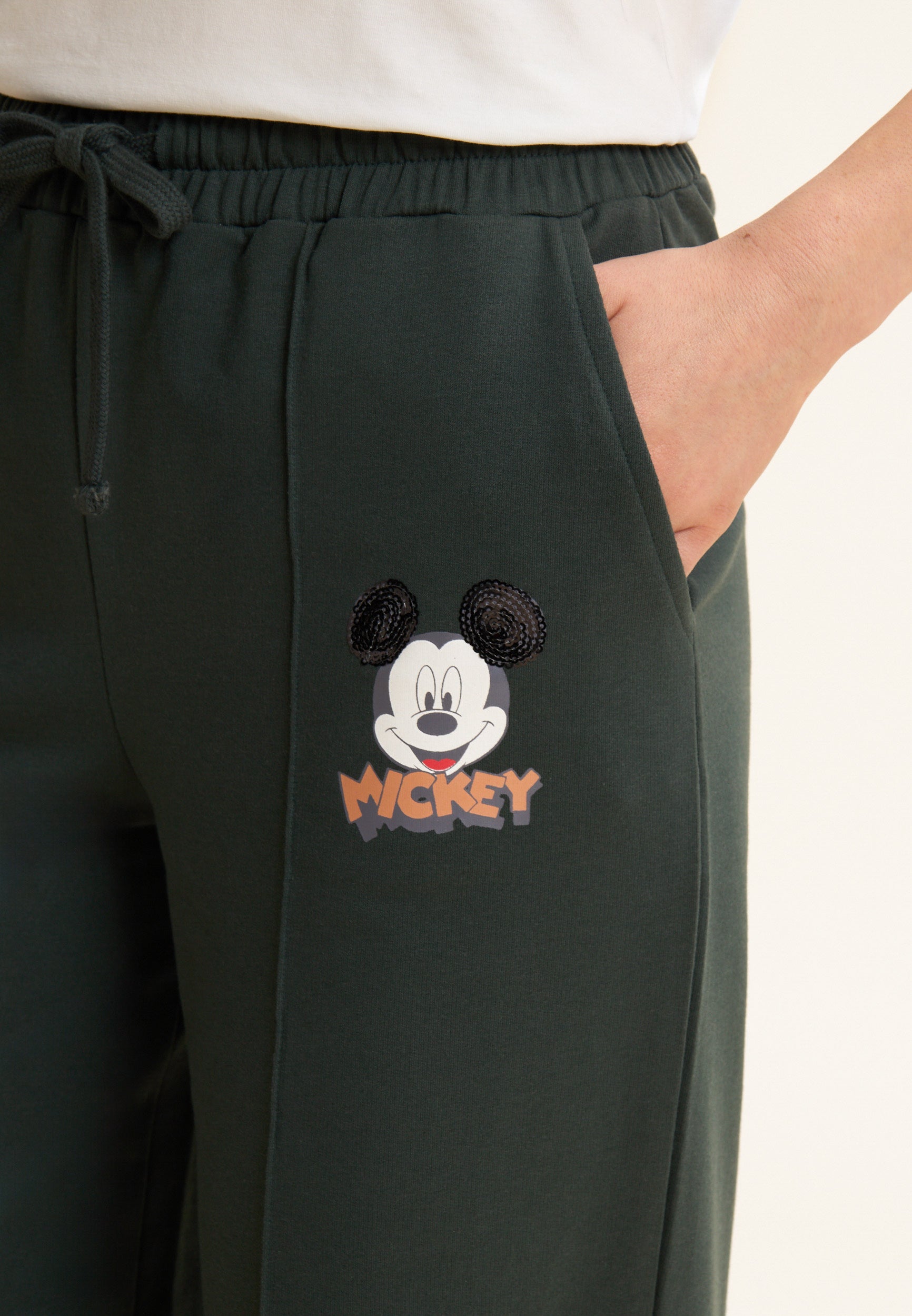 freddy-pantaloni-sportivi-neri-mickey-mouse-gamba-ampia-french-terry image 4