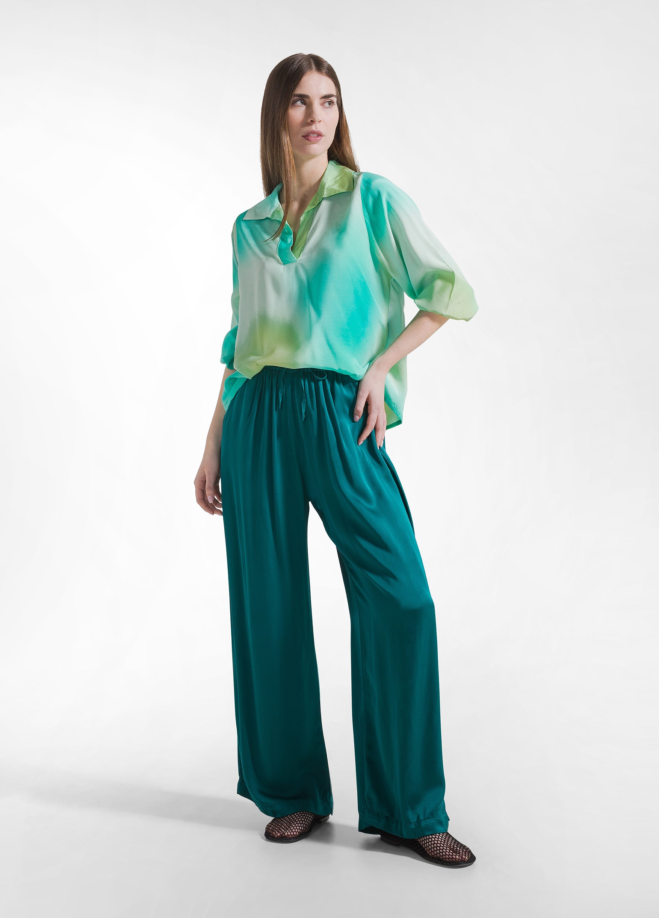 deha-camicia-in-viscosa-habutai-blu-casual-chic image 4