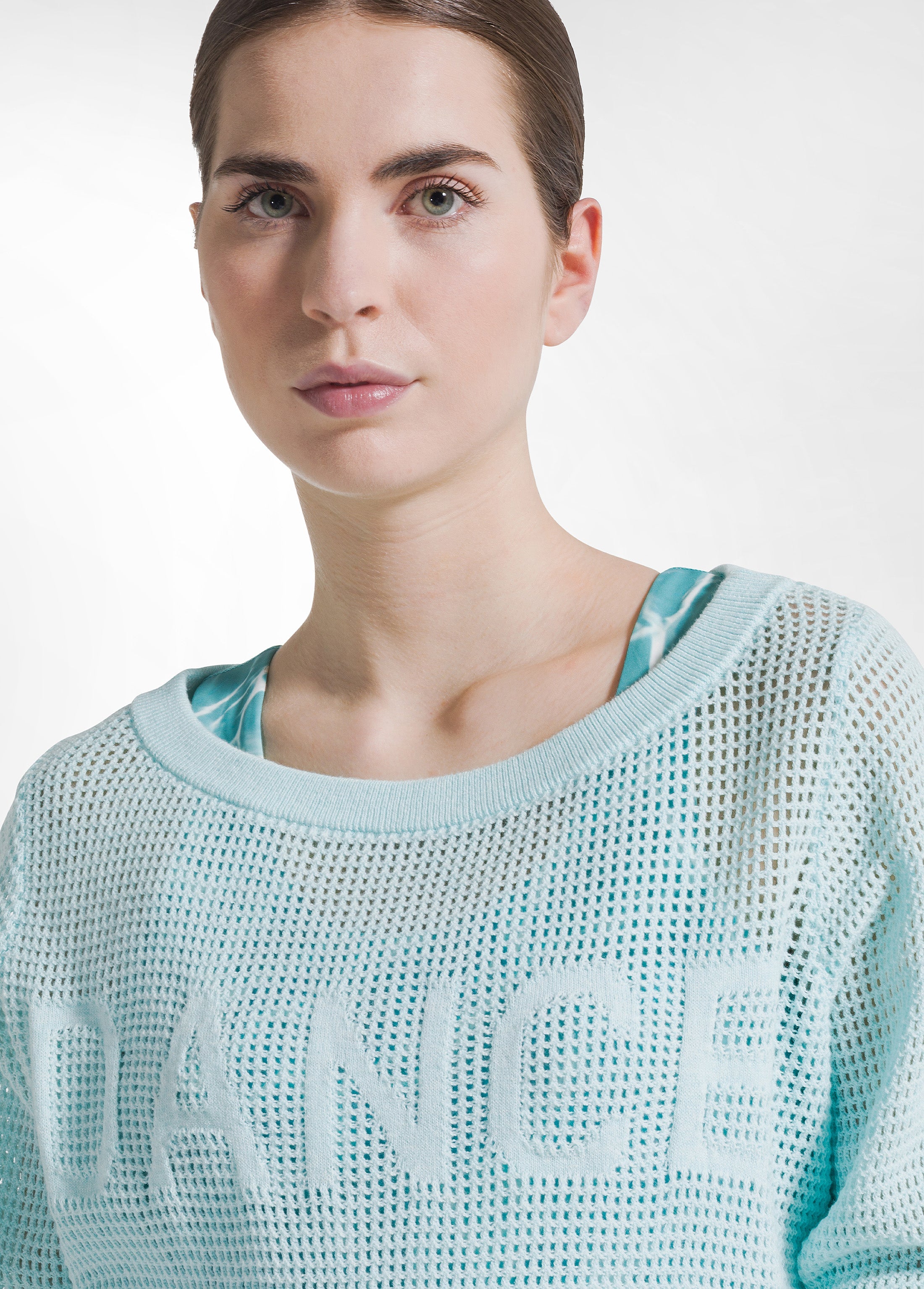 deha-d42421-maglia-in-cotone-effetto-rete-blu image 3