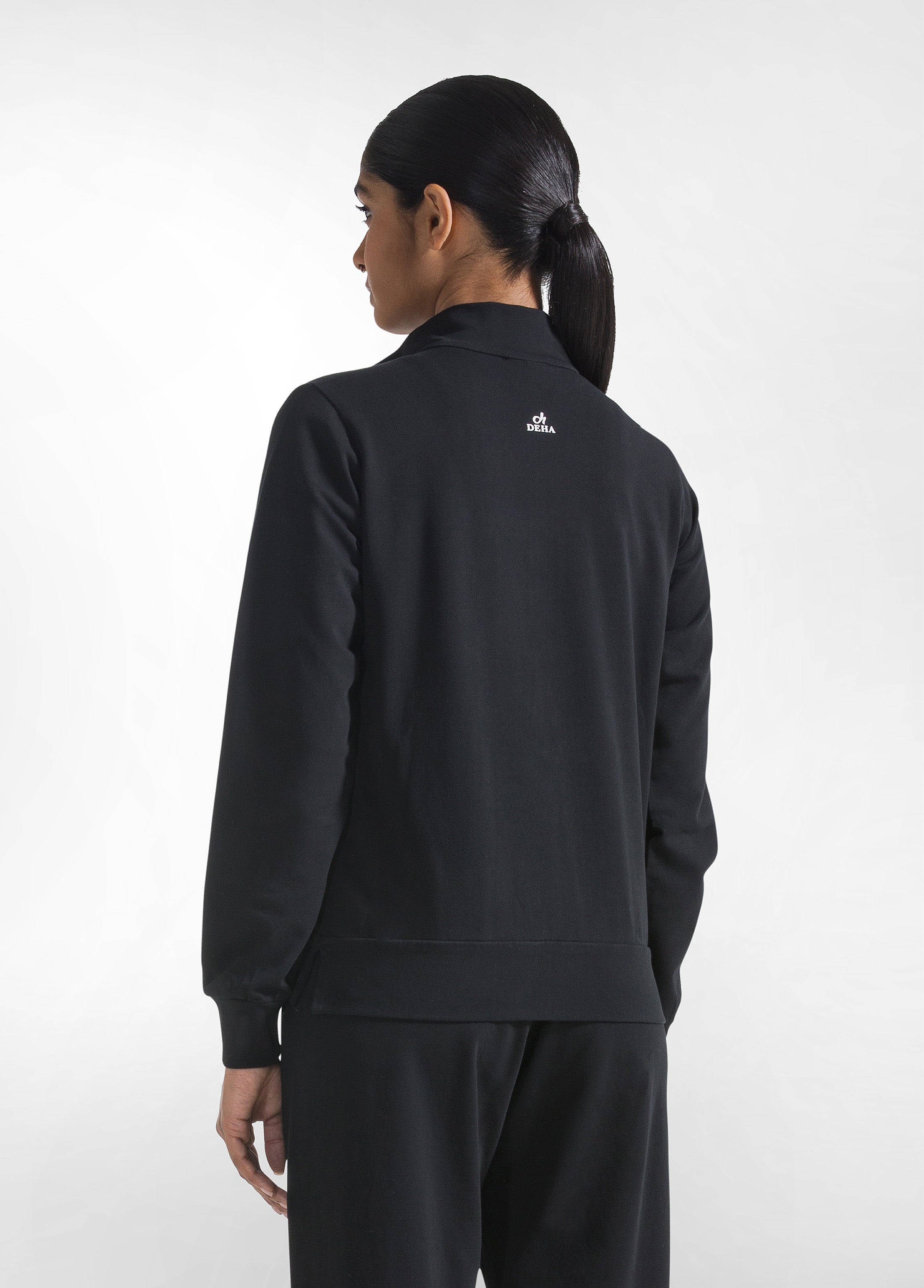 deha-d42240-felpa-leggera-core-con-zip-nero image 2