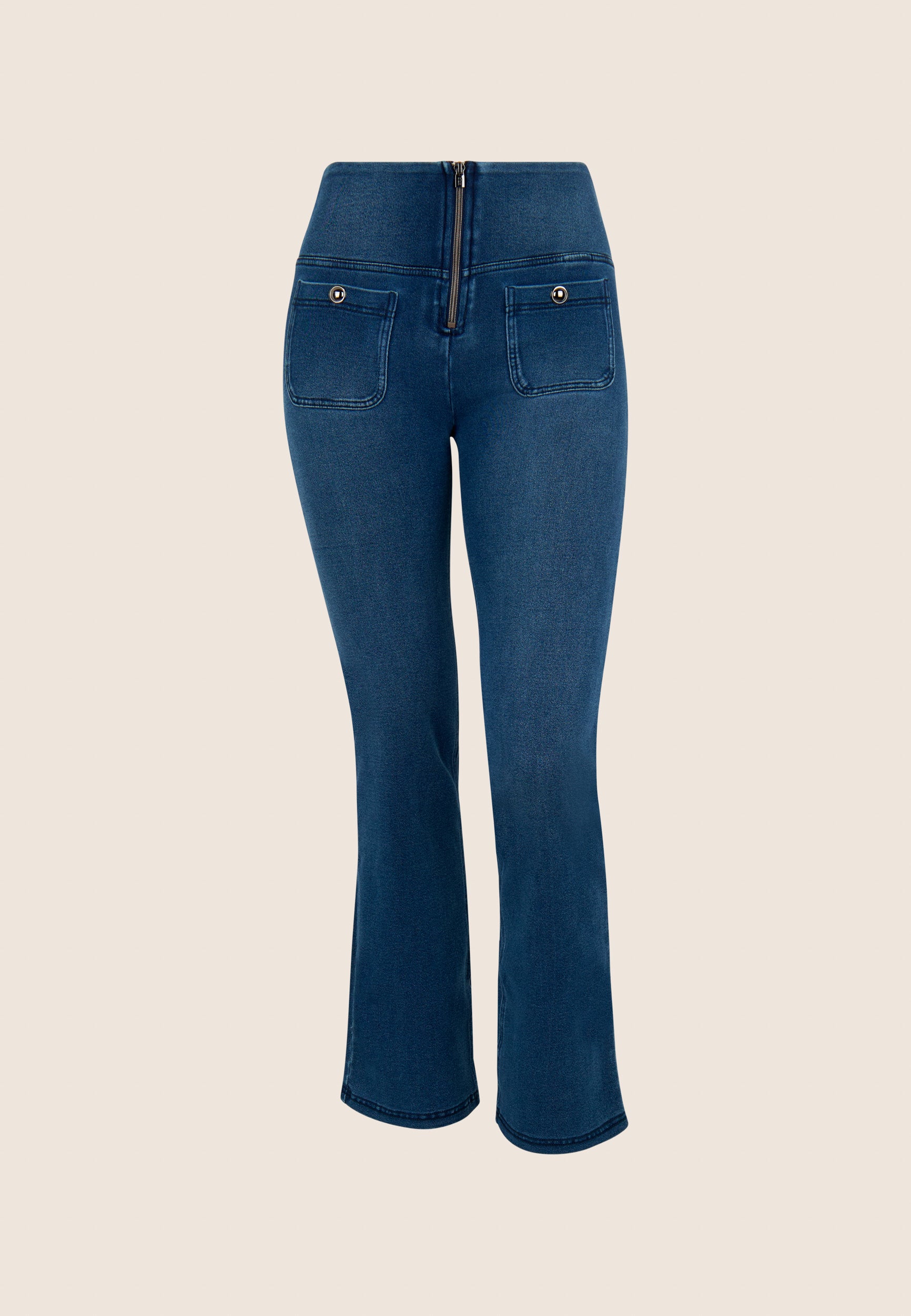 freddy-wr-up-pantaloni-bootcut-vita-alta-in-denim-satinato image 7