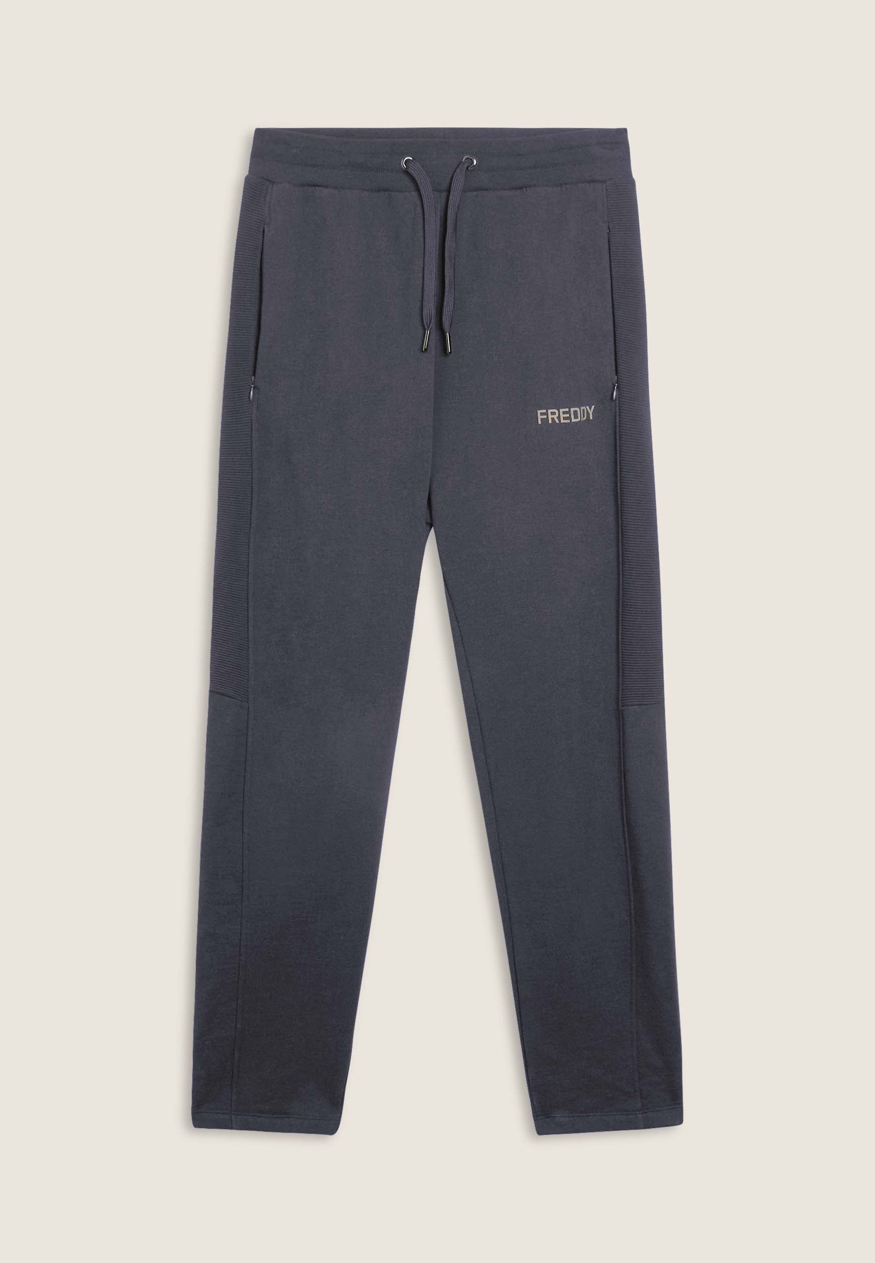 freddy-pantaloni-uomo-in-felpa-garzata-con-inserti-rigati image 8