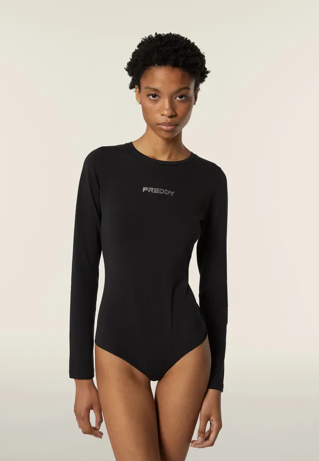 freddy-body-scollo-quadrato-jersey-strass-maniche-lunghe image 1