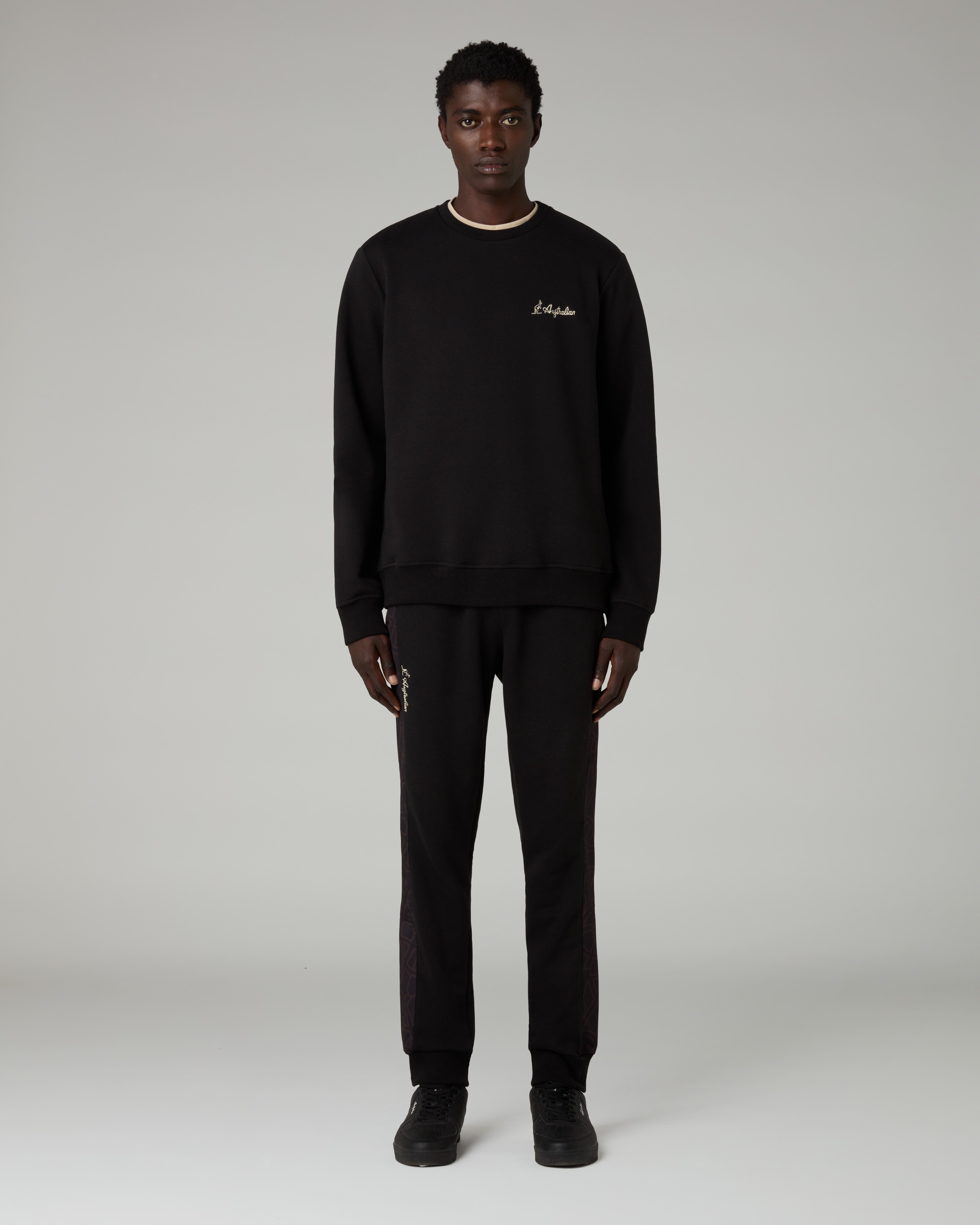 australian-iconissima-crewneck-felpa-girocollo-invernale-nera image 2