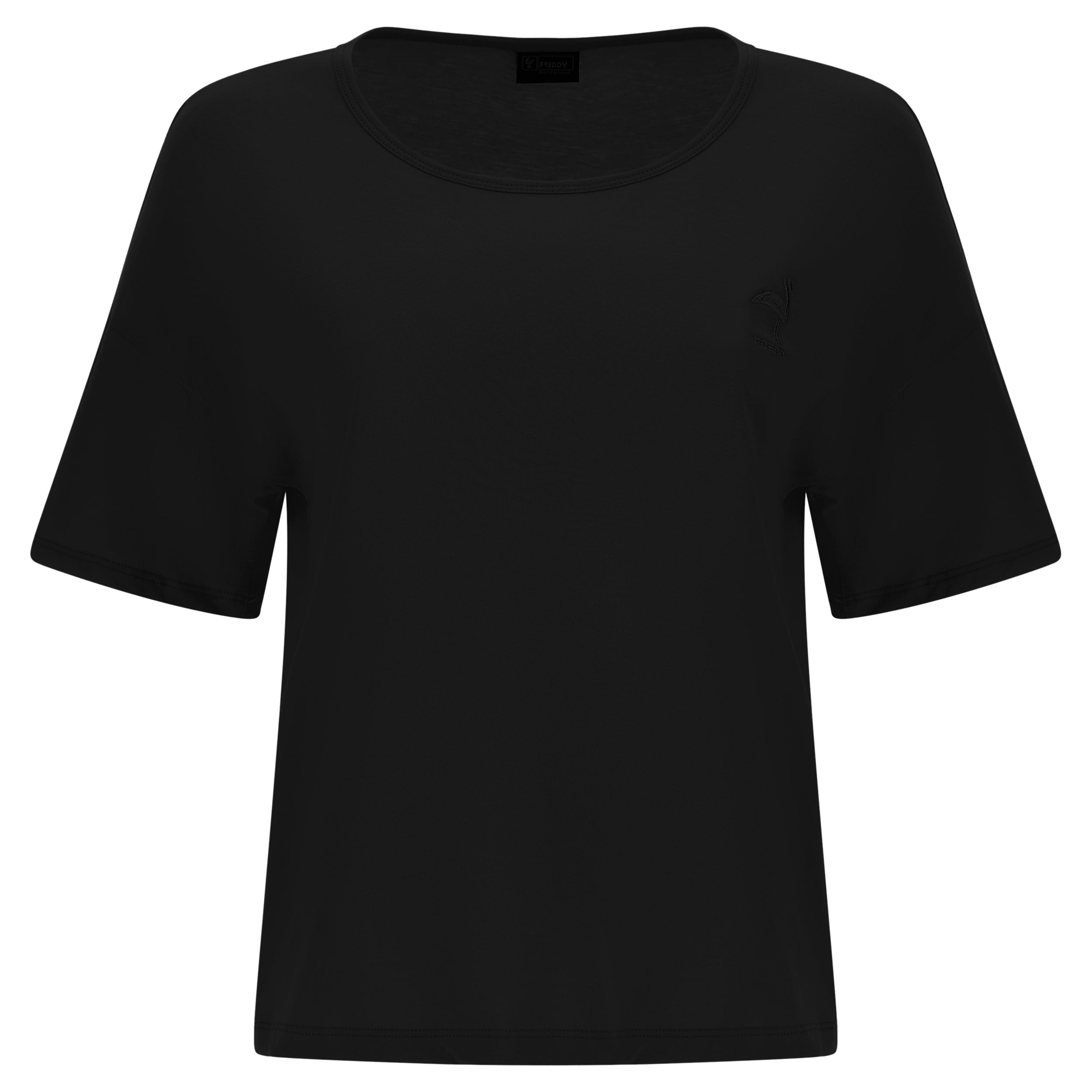 freddy-t-shirt-in-jersey-leggero-con-patch-fenicottero-t-shirt-donna image 7