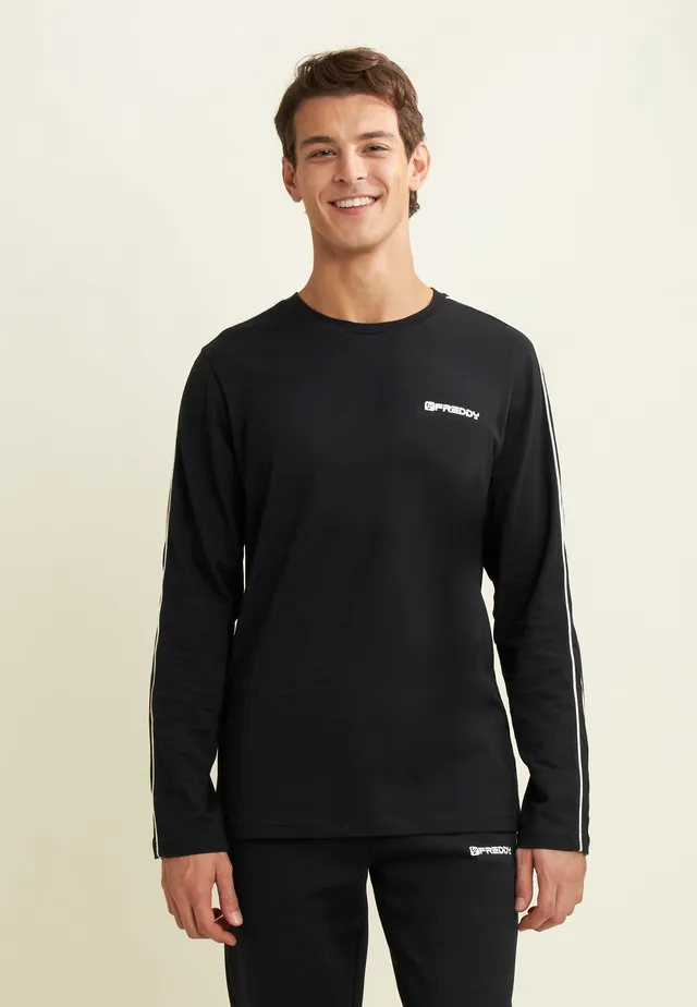 freddy-t-shirt-uomo-manica-lunga-jersey-cuciture-contrasto image 1
