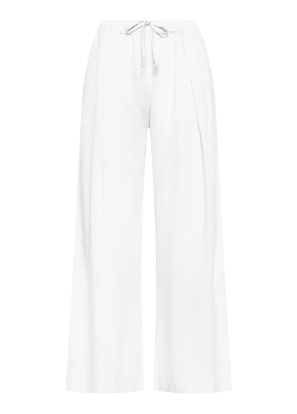 deha-pantaloni-in-popline-elasticizzato-bianco image 1