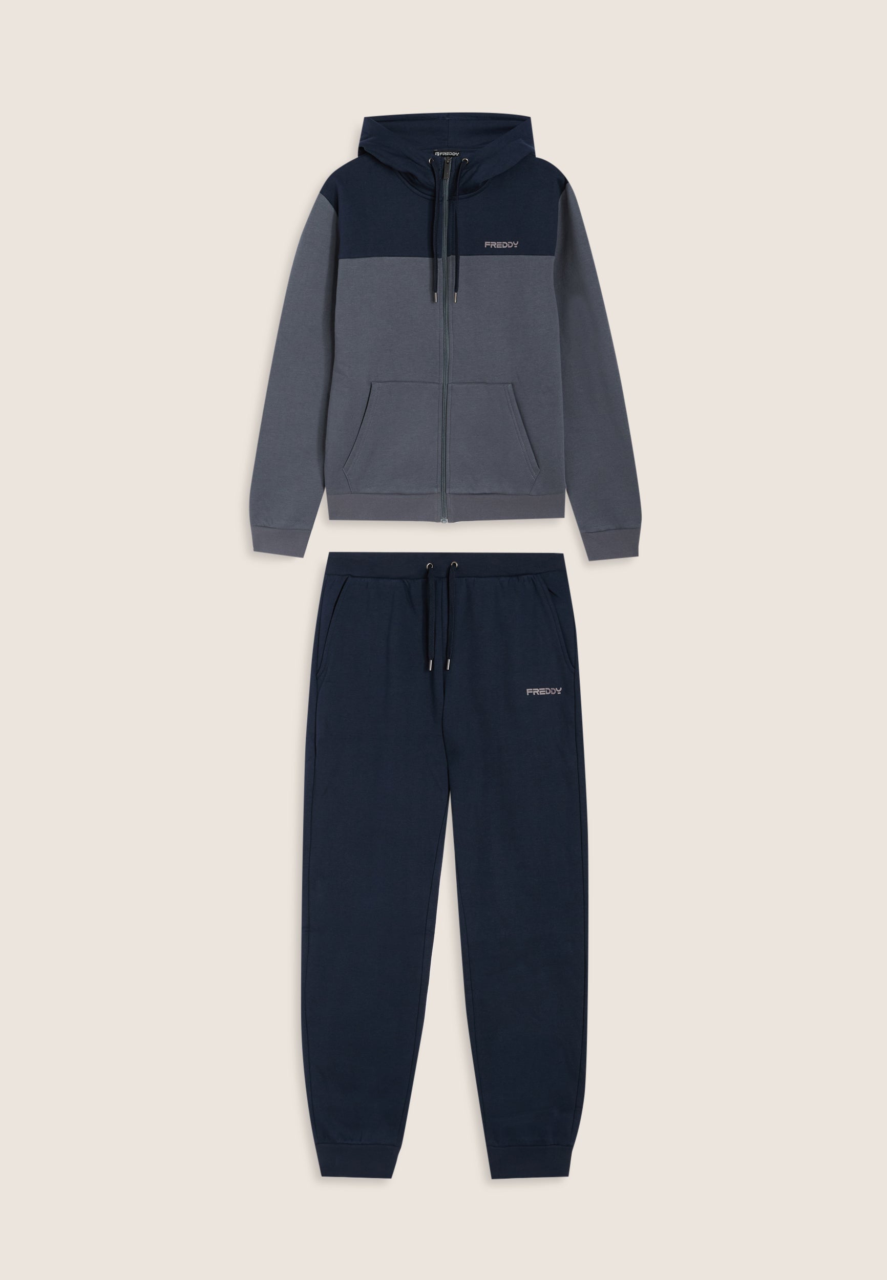 freddy-tuta-uomo-con-cappuccio-colour-block-in-felpa-garzata image 4