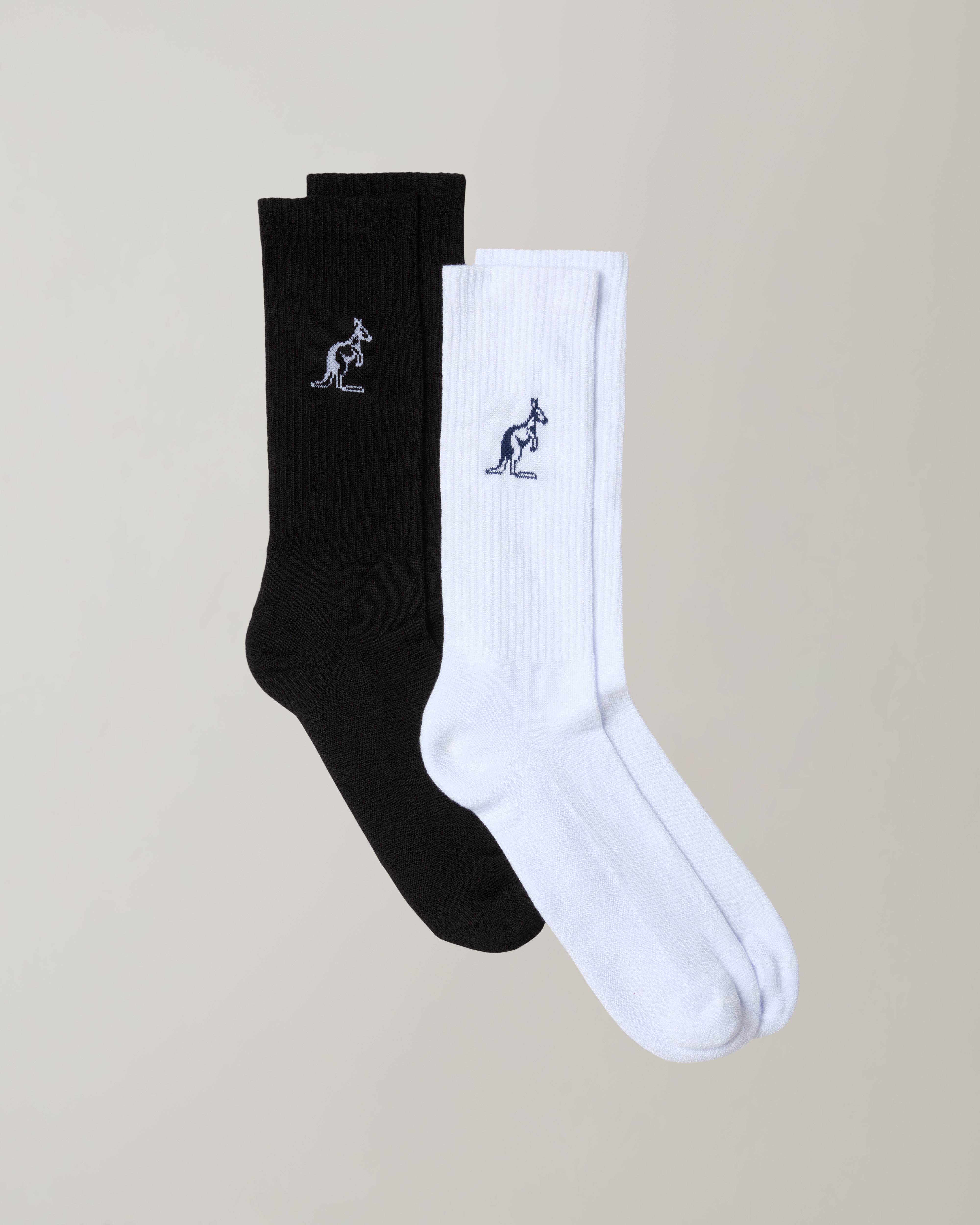 australian-bi-pack-cotton-socks-calze-cotone-bianco-nero image 1