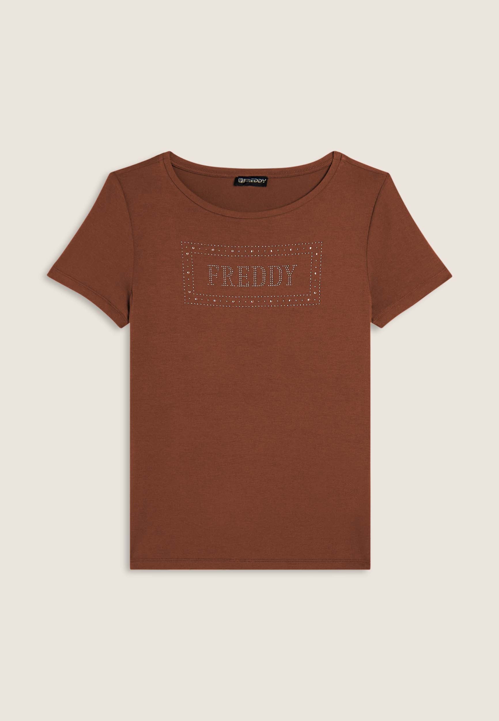 freddy-t-shirt-donna-con-logo-strass-e-glitter-jersey-viscosa image 8