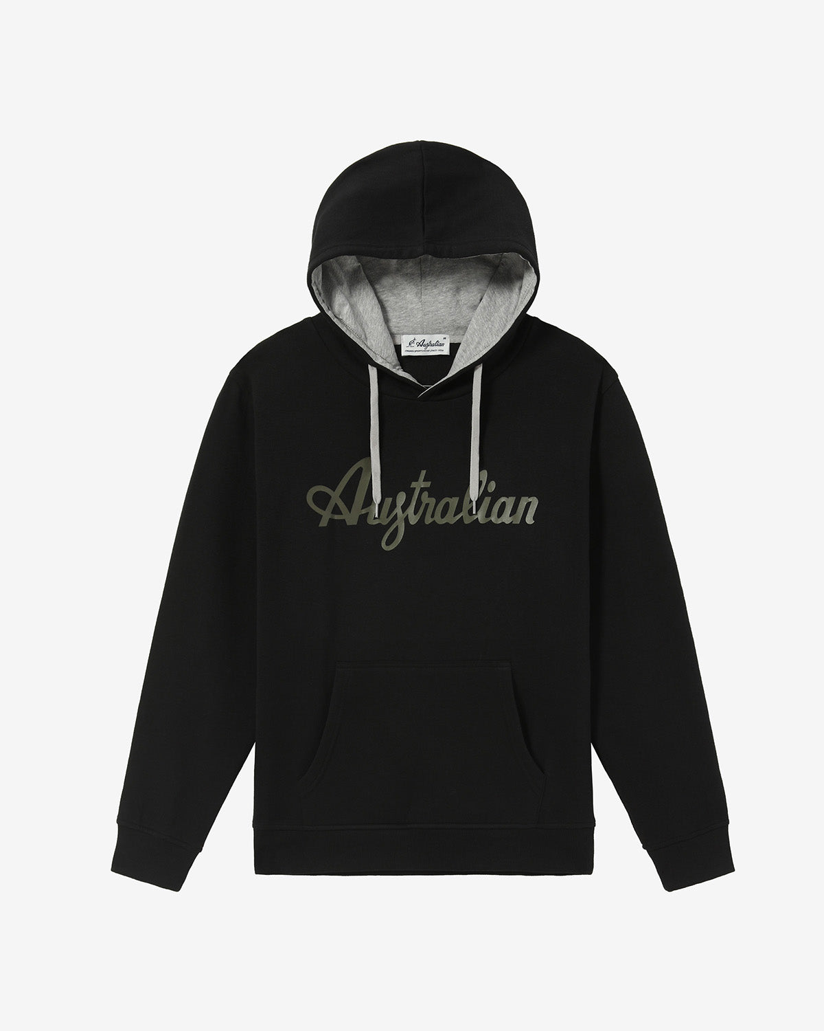 australian-fleece-logo-hoodie-felpa-sportswear-con-cappuccio-nero image 5