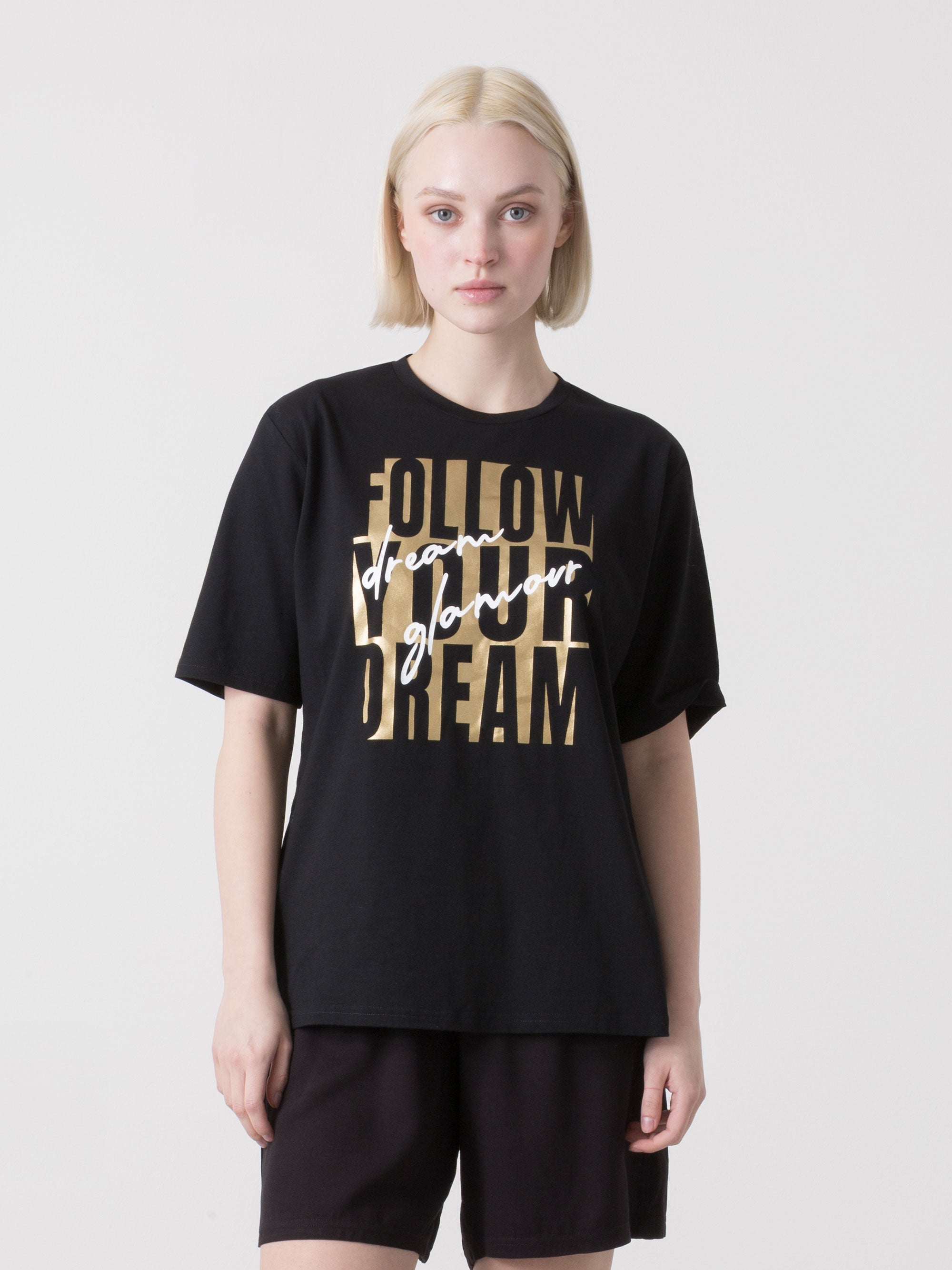 dimensione-danza-t-shirt-donna-in-jersey-stretch-con-stampa-foil-frontale image 6